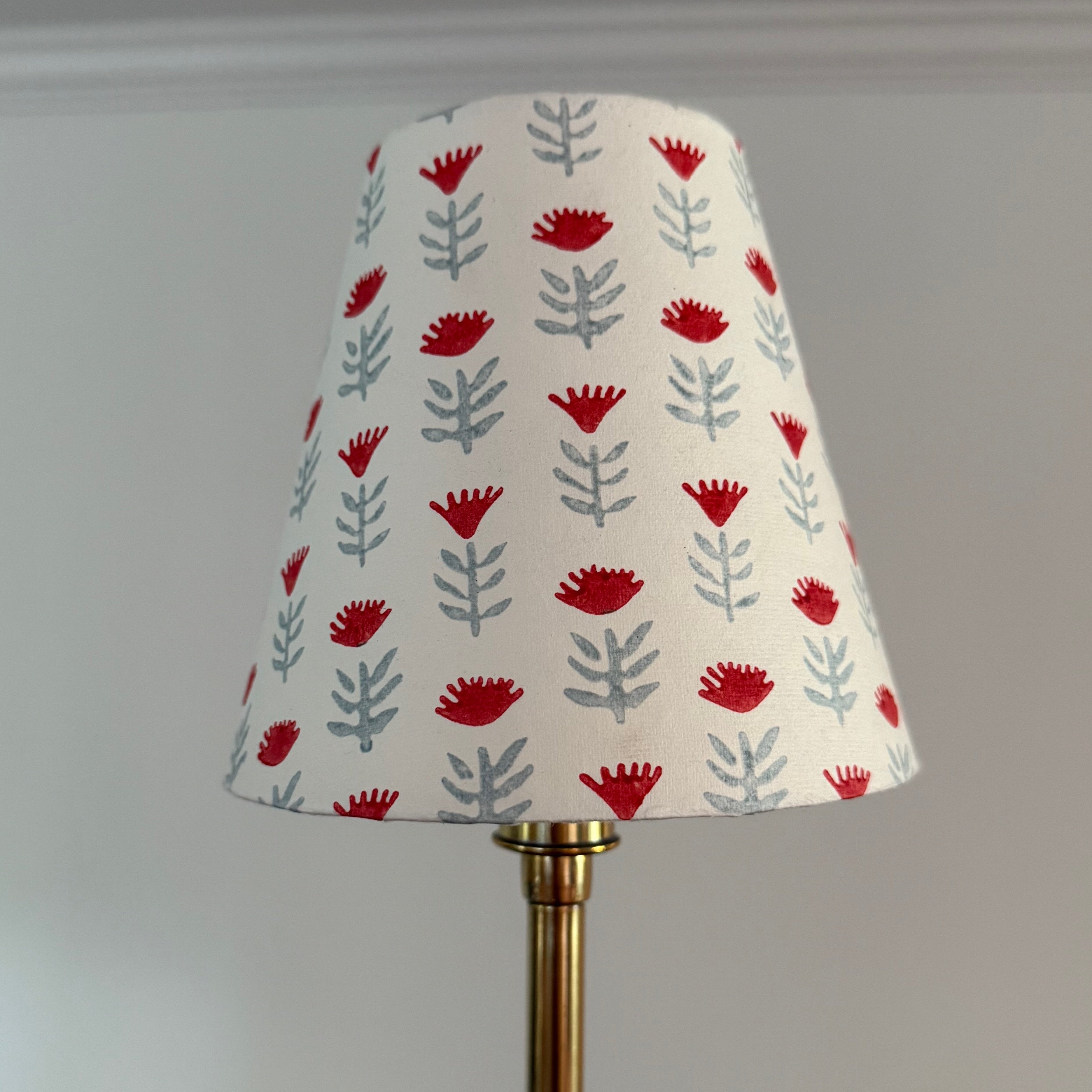 Candle Clip Sconce Shade in Block Print Floral