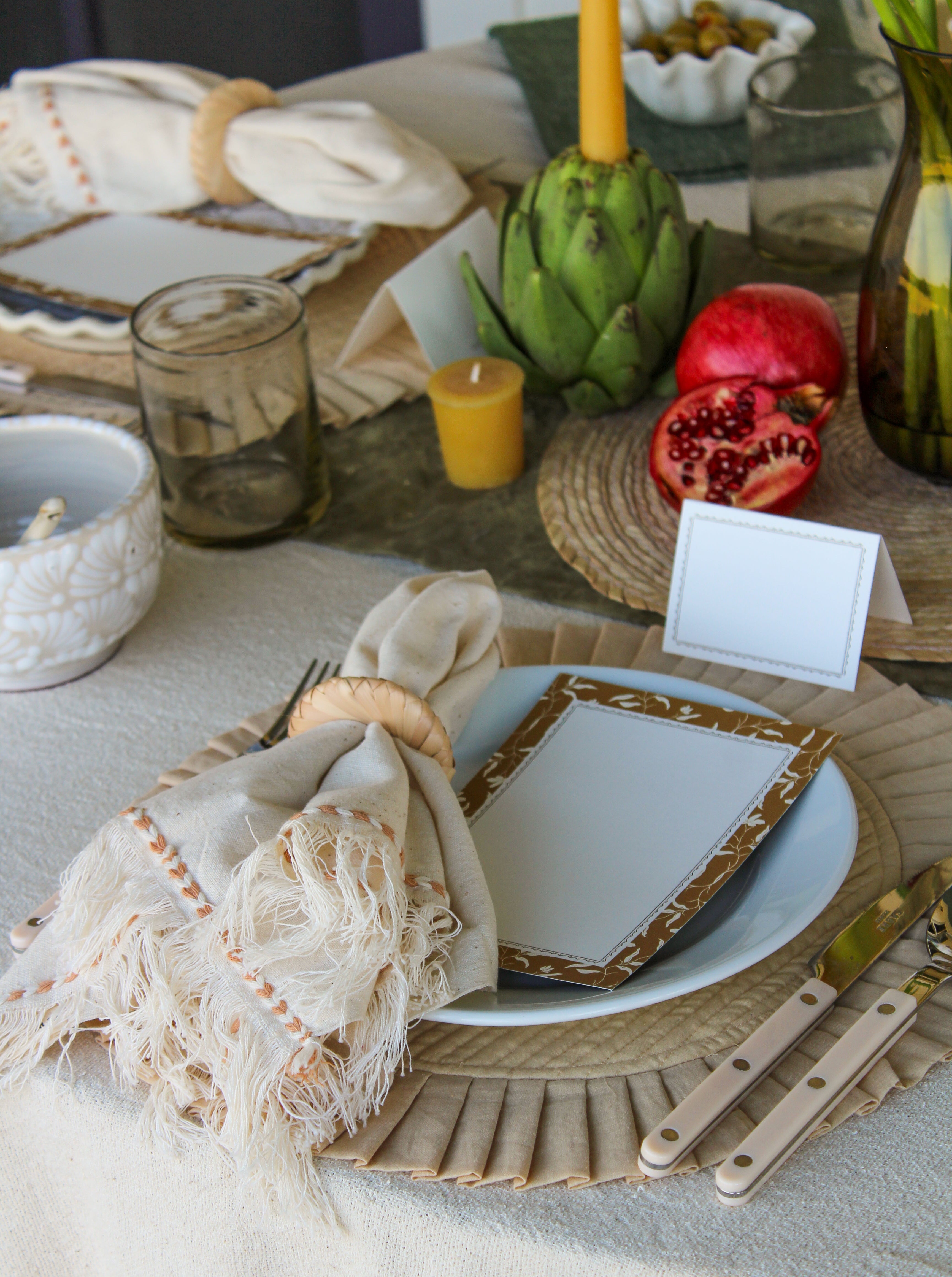 Tan Braid Detail Napkin | Set of 2