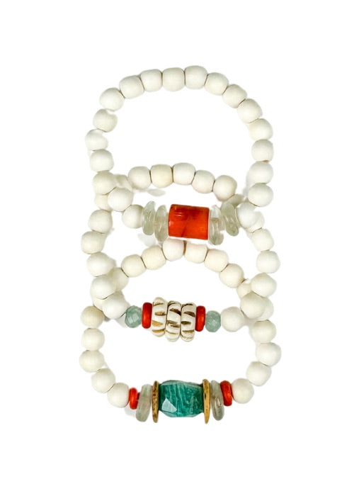 Trio Stack Bracelet Set | Coral Bay