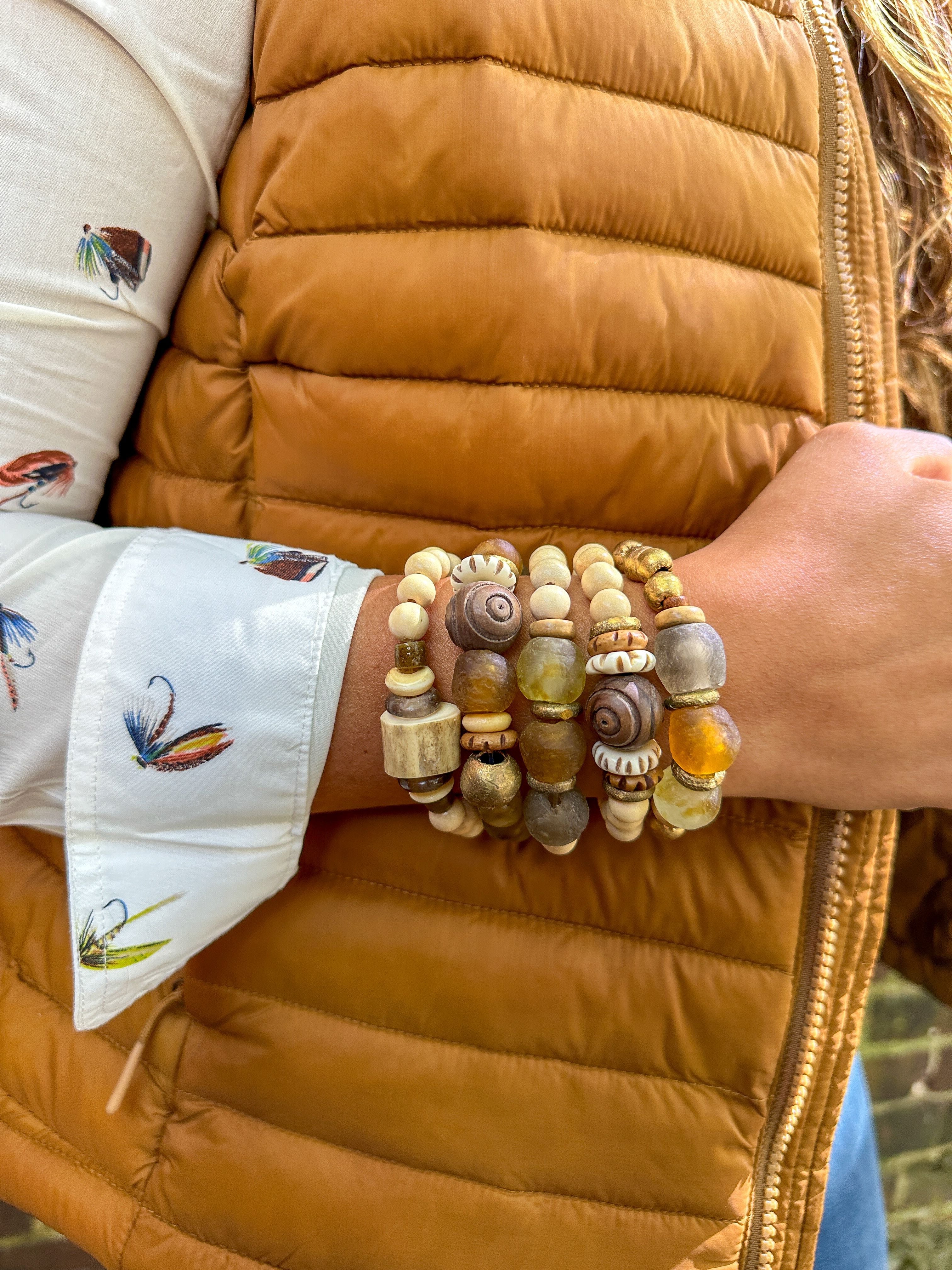 Intricate Stack Bracelet | Brown Trout
