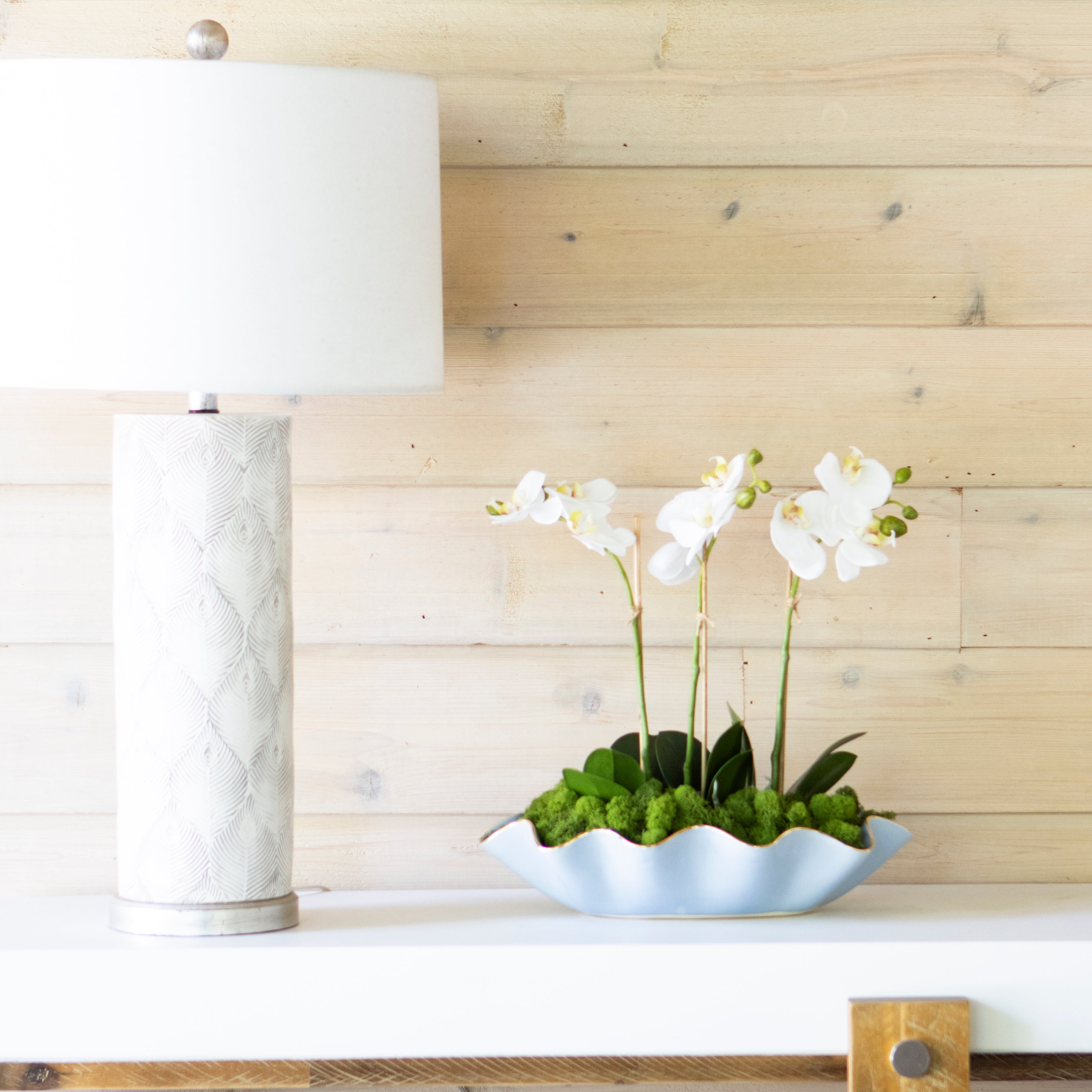 15" Faux Orchid Drop-In