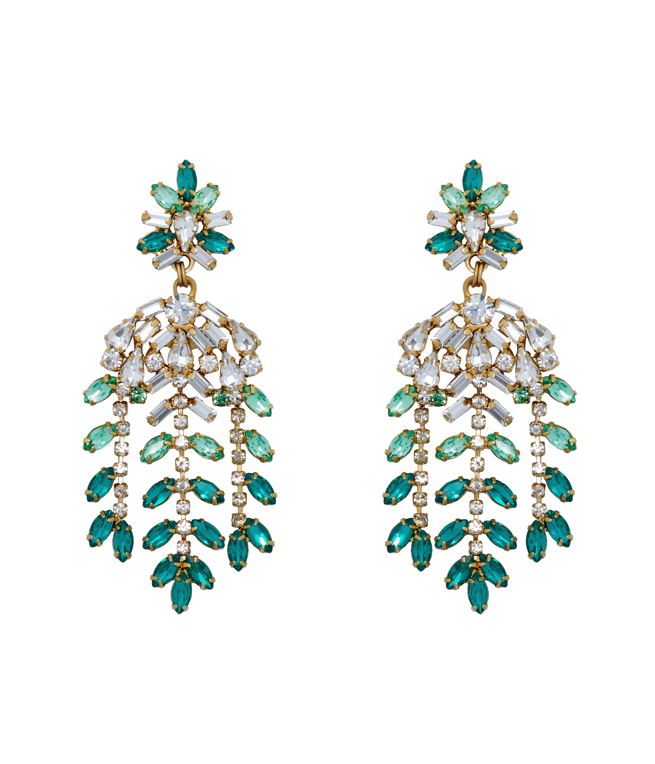 Elena Statement Earrings in Emerald
