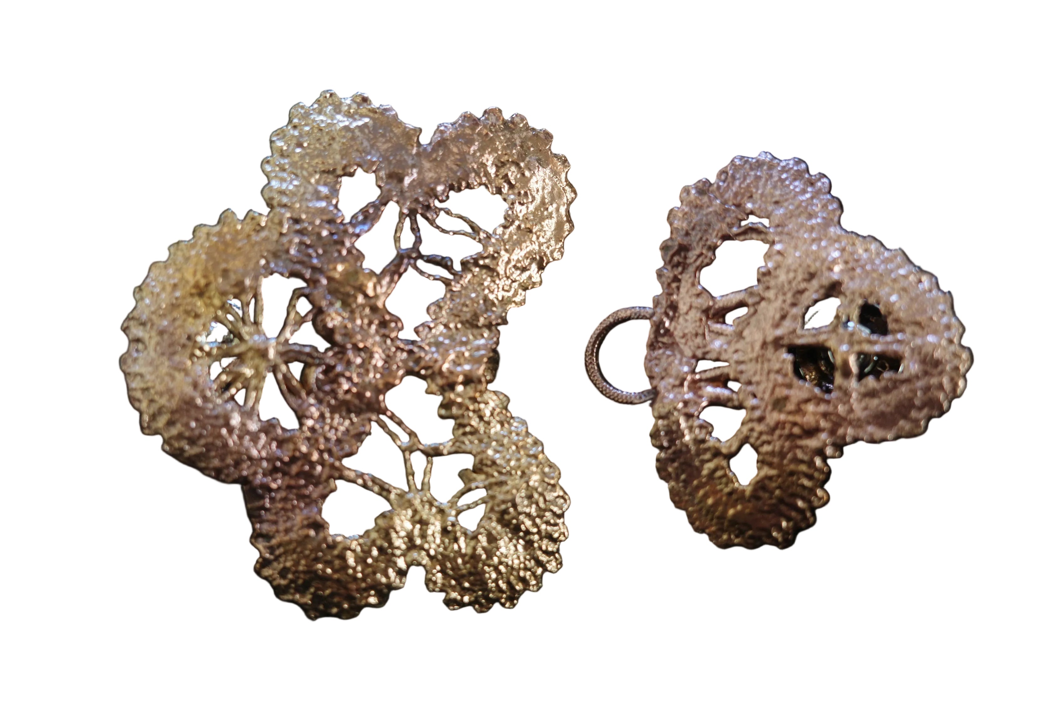 Handcrafted Lace Brooch Clasp - Bronze