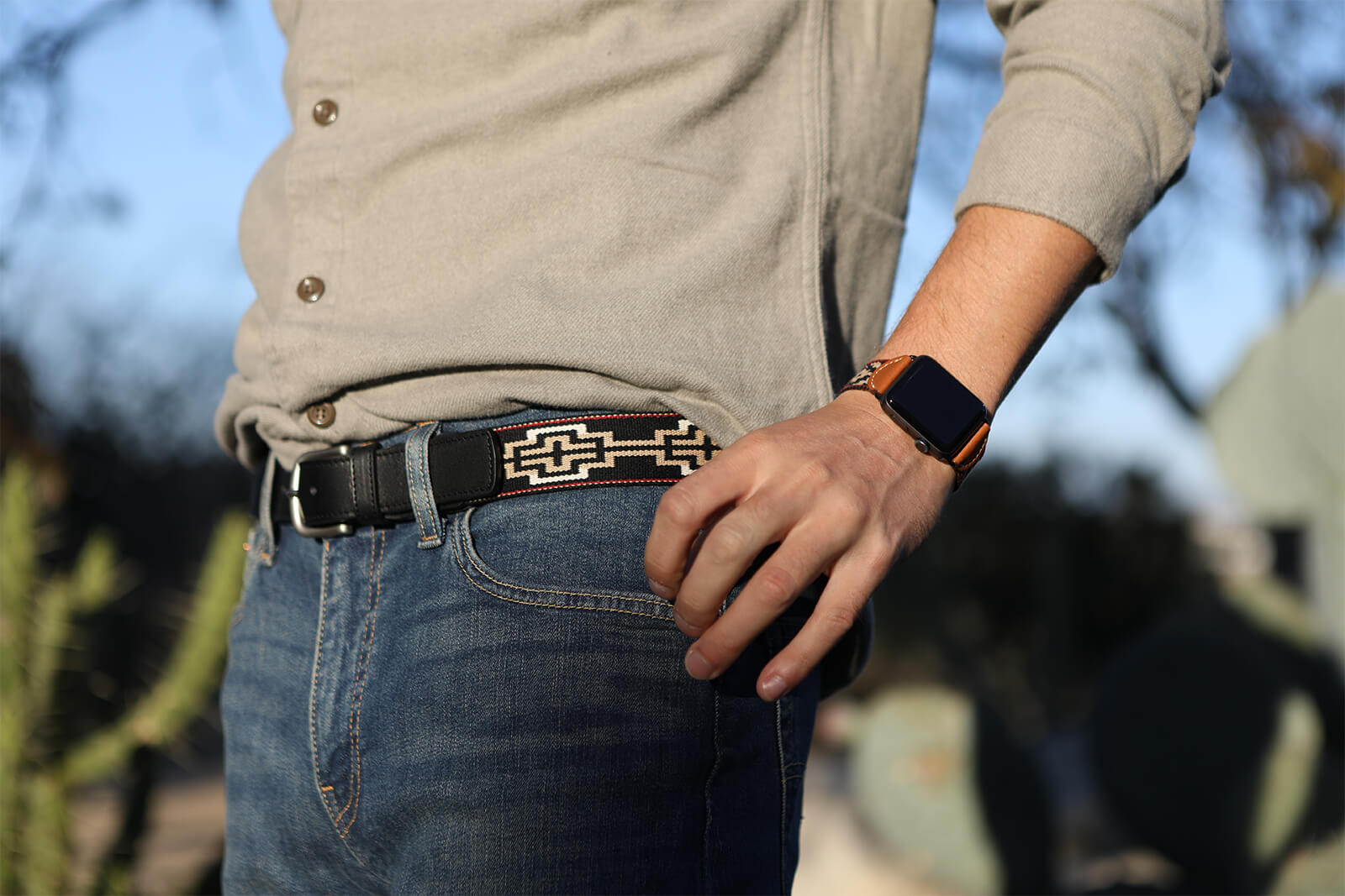 Limited Edition: Caballero Black Leather Woven Belt