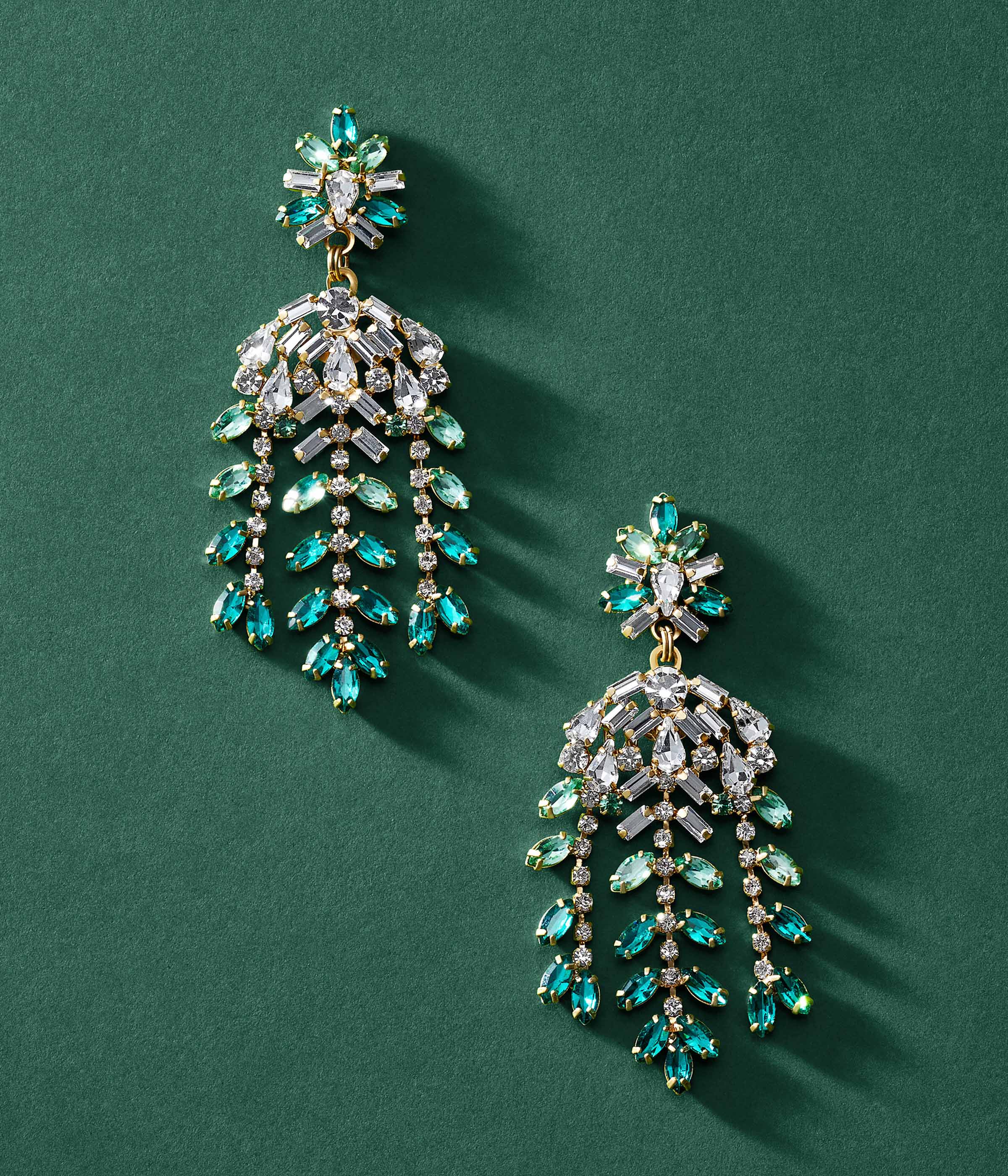 Elena Statement Earrings in Emerald
