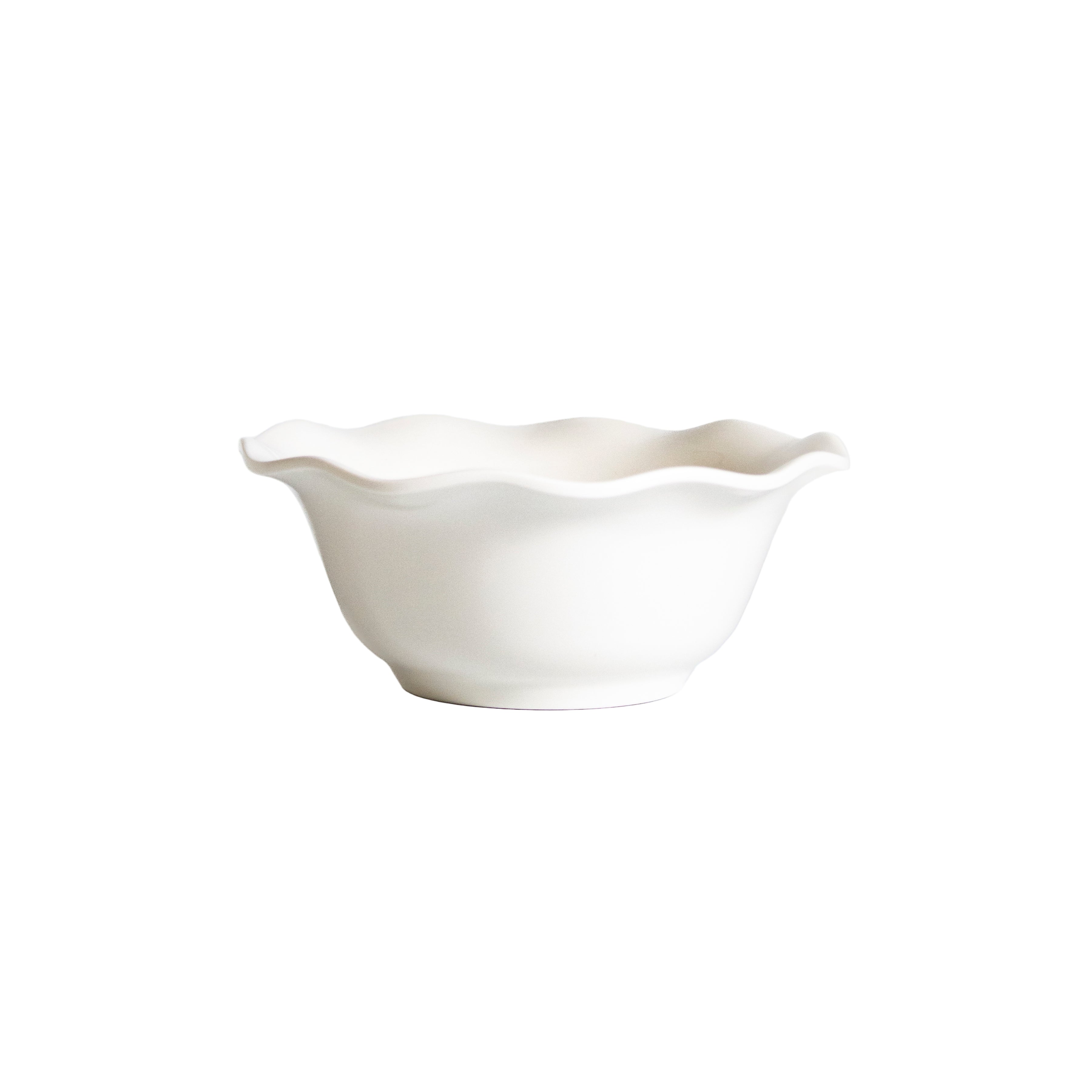 White ceramic bowl on a white background