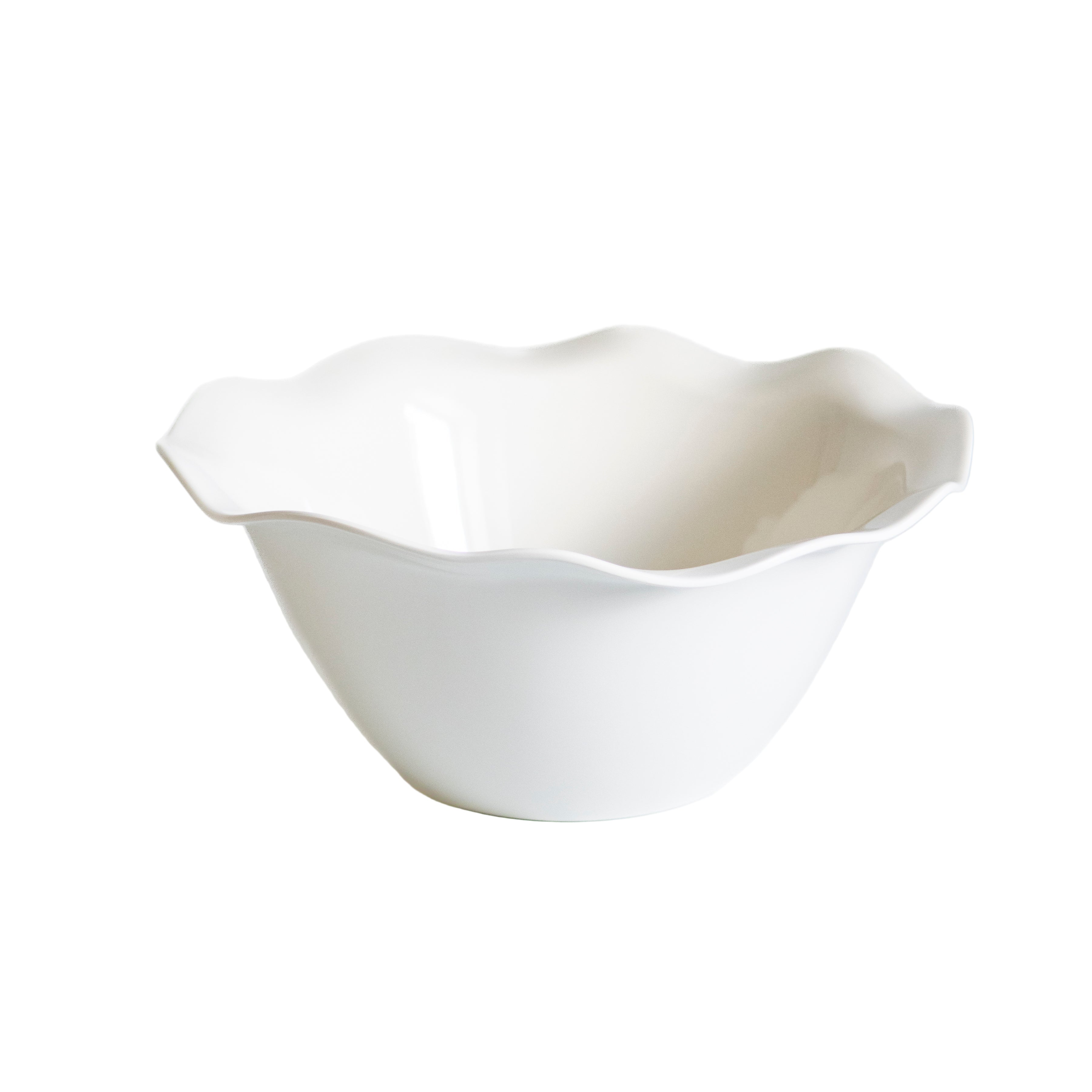 White ceramic bowl on a white background