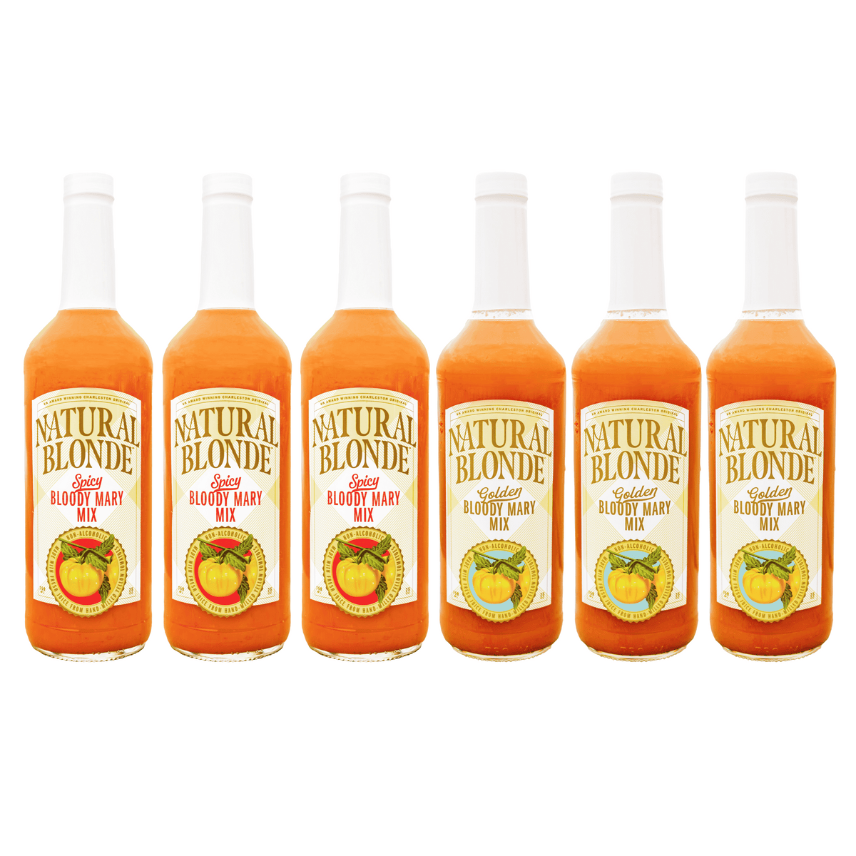 Natural Blonde 3 Golden/3 Spicy Bloody Mary Mix 6-Pack