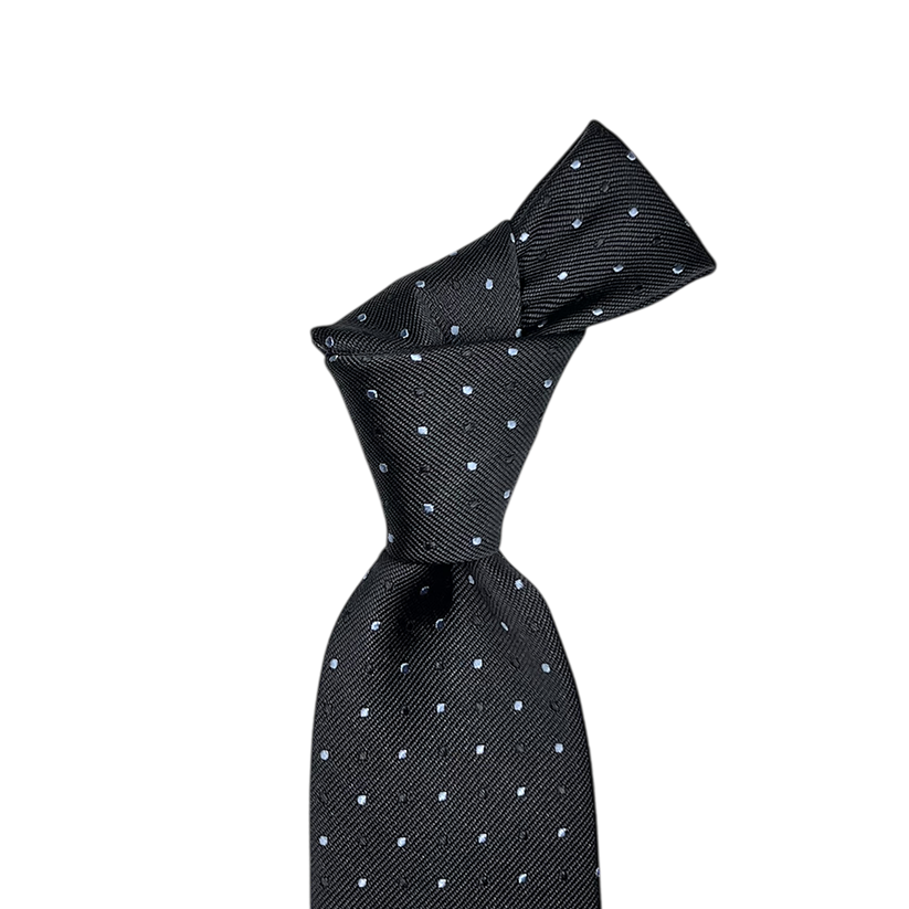 Tie - Char Navy w/ Dark Navy and Sky Dot Jacquard