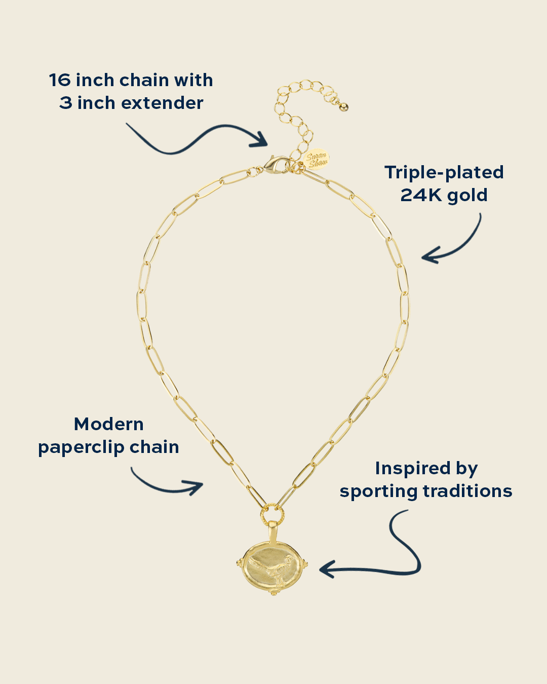 Pheasant Paperclip Necklace