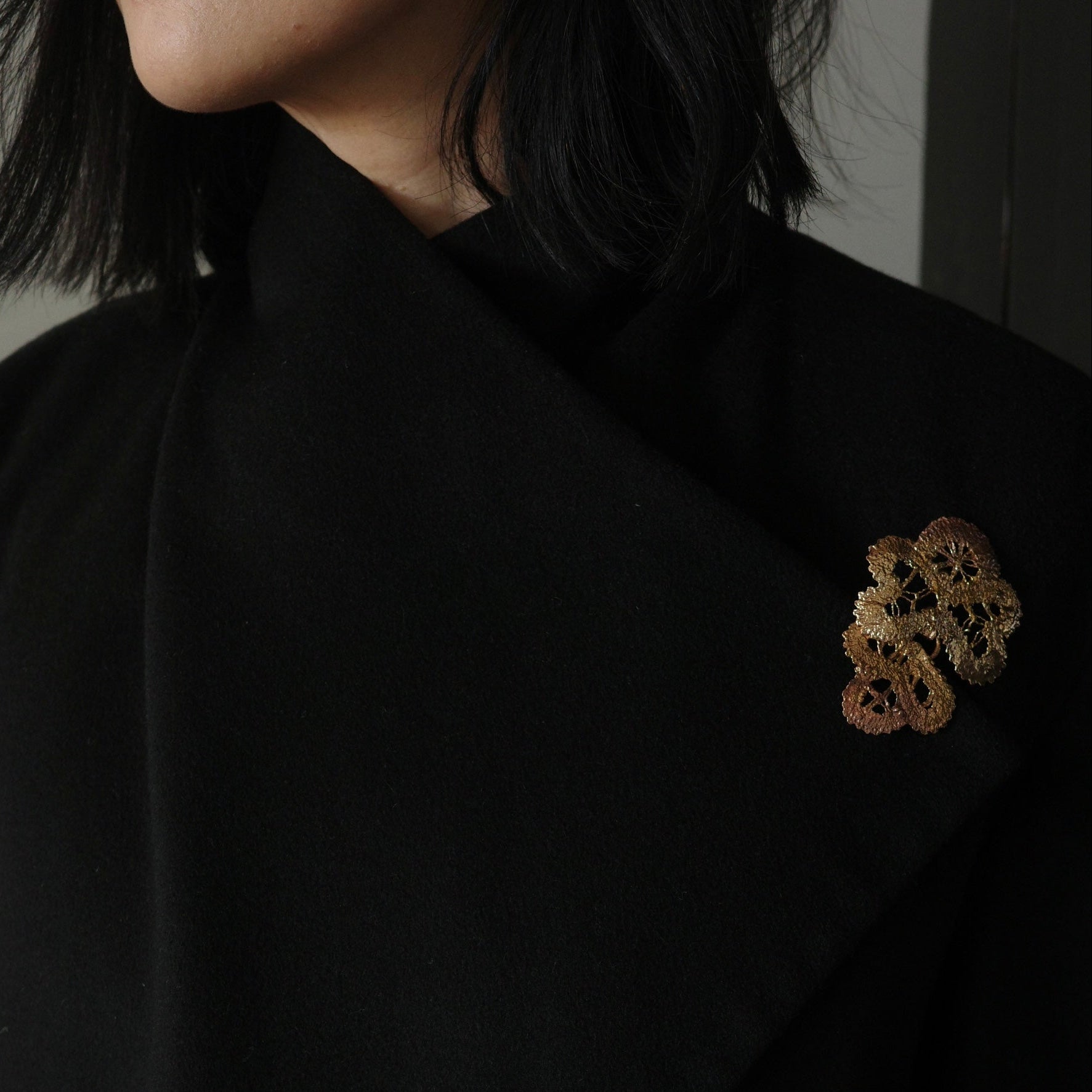 Handcrafted Lace Brooch Clasp - Bronze