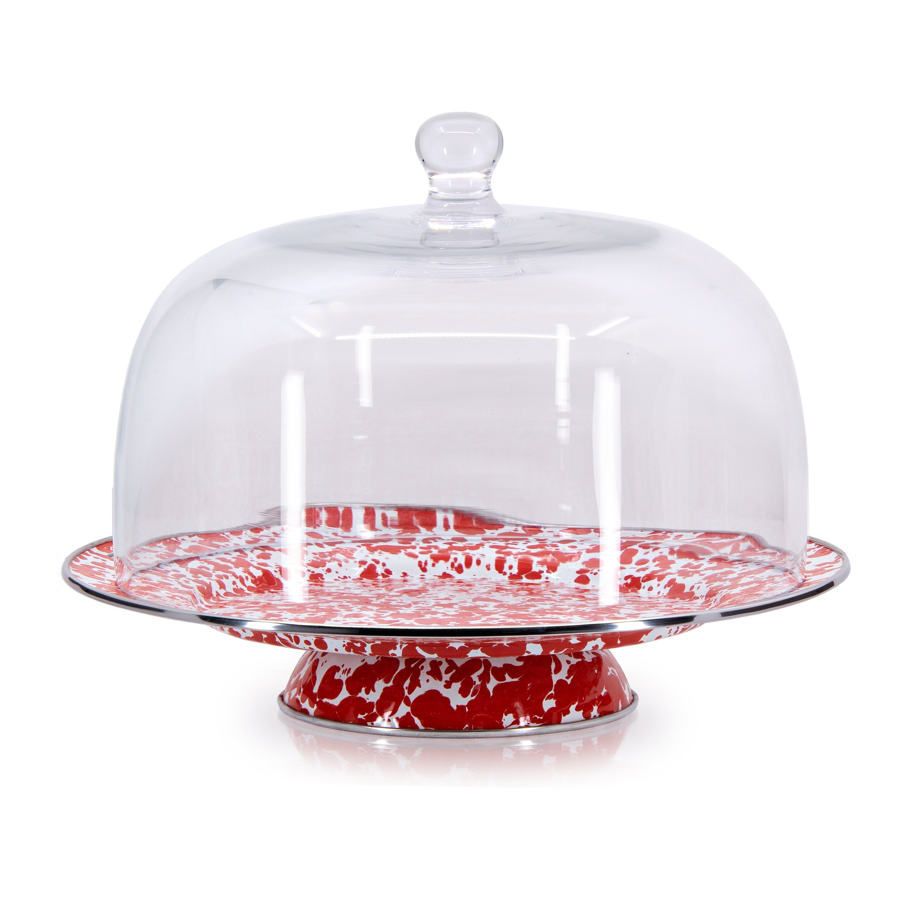 Swirl Cake Plate, Red