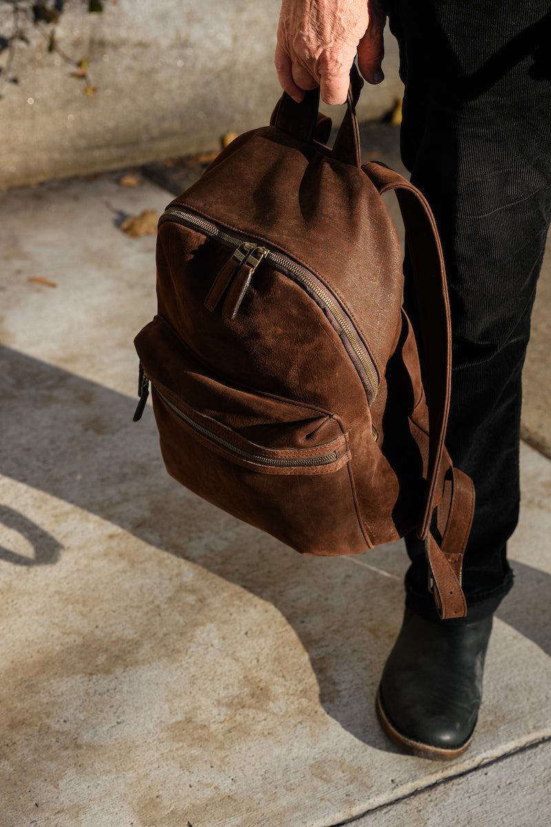 Reclaimed Backpack-Griffin Chocolate Suede