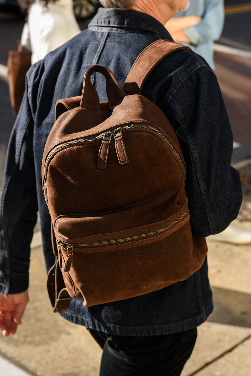 Reclaimed Backpack-Griffin Chocolate Suede