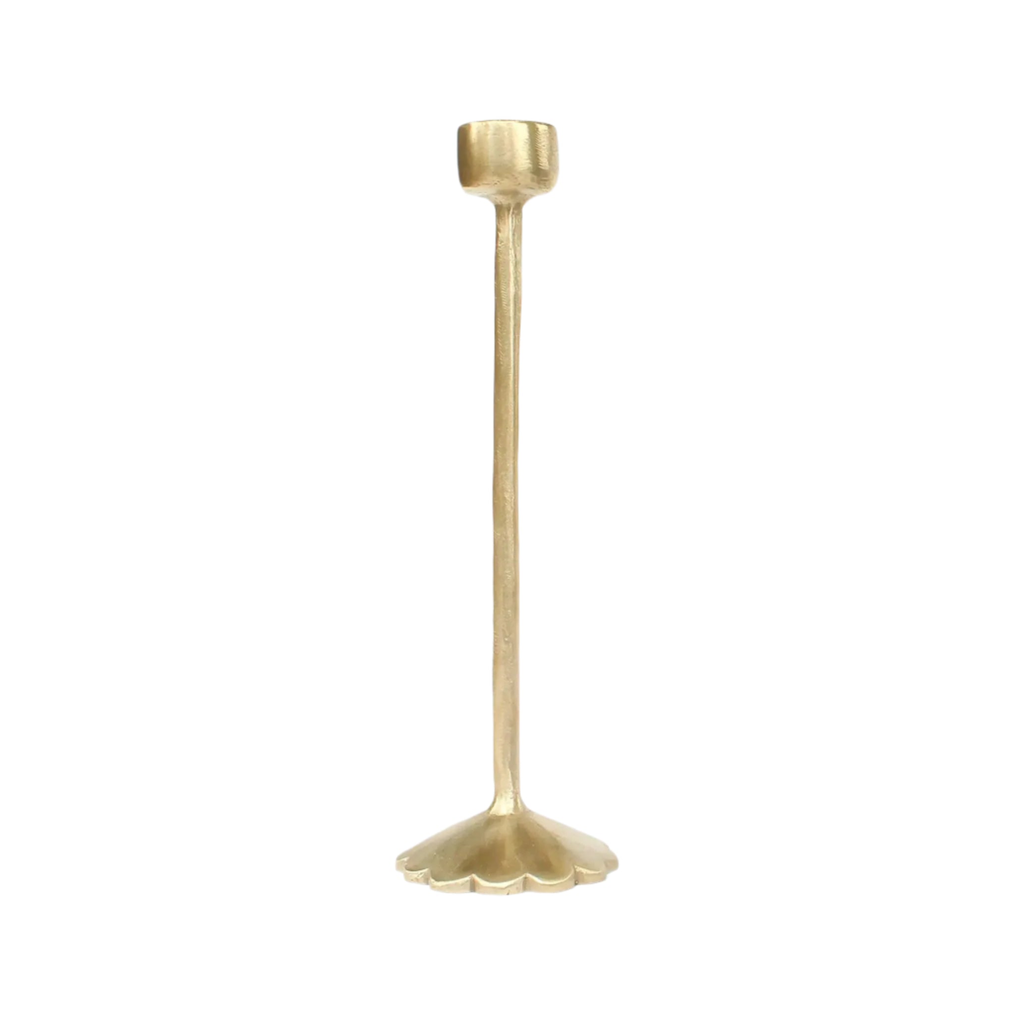 Brass Scallop Candlestick Holder