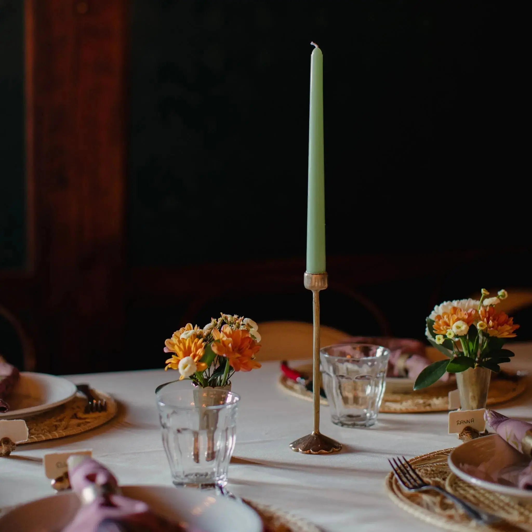 Brass Scallop Candlestick Holder