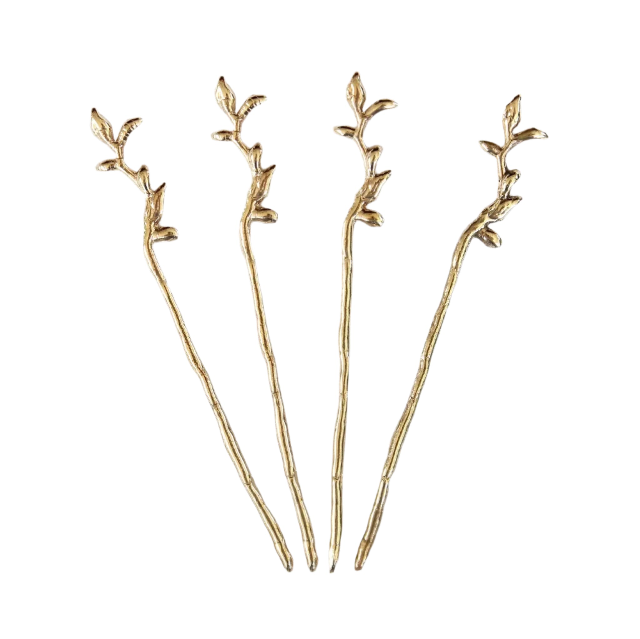 Brass Floral Cocktail Picks