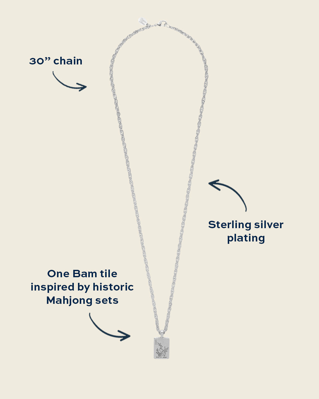 Bird Bam Mahjong Long Necklace