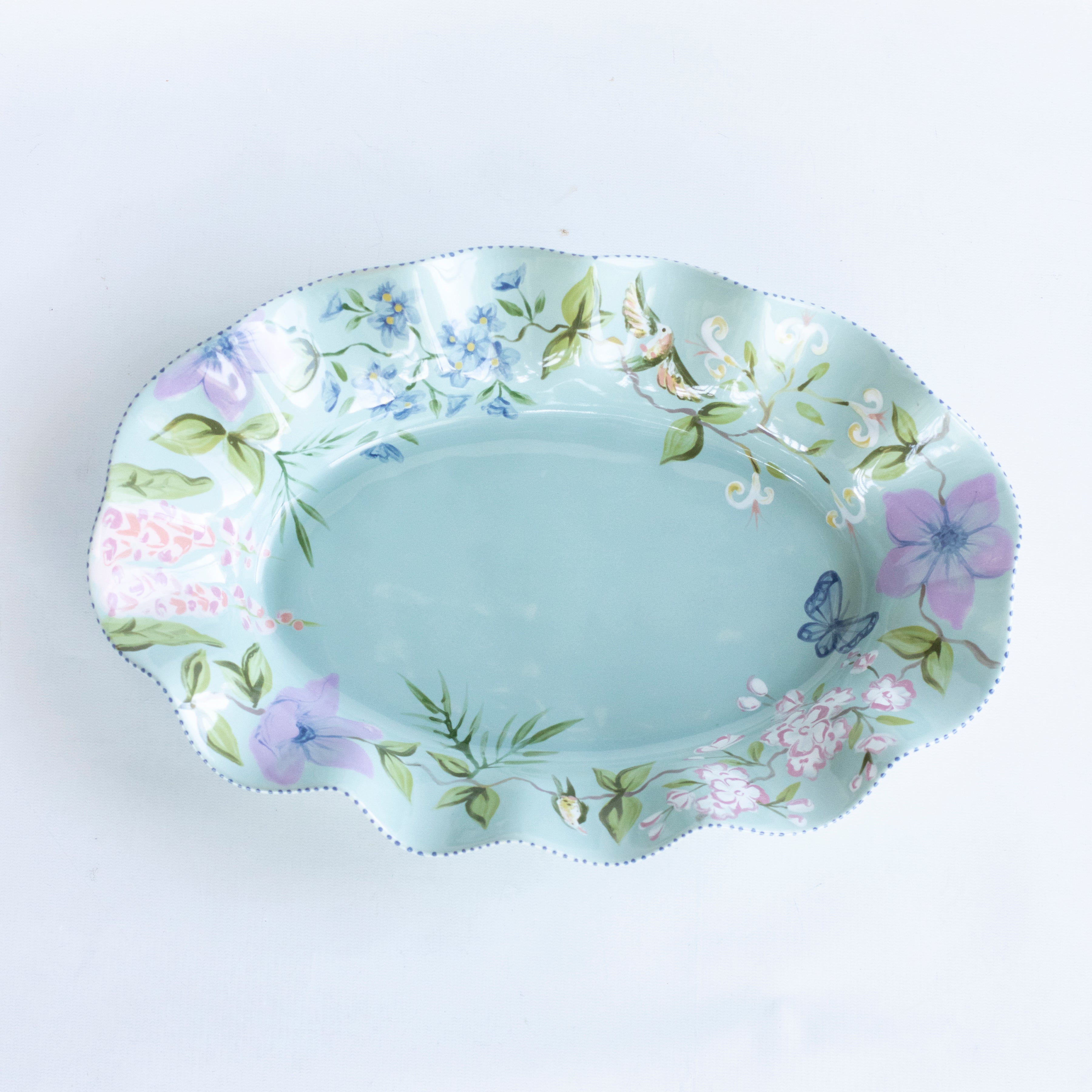 Southern Chinoiserie Amabella Wavy Serving Platter