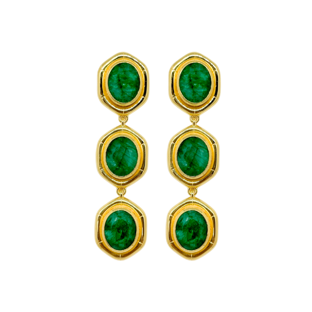 Bamboo Gold Triple Earring