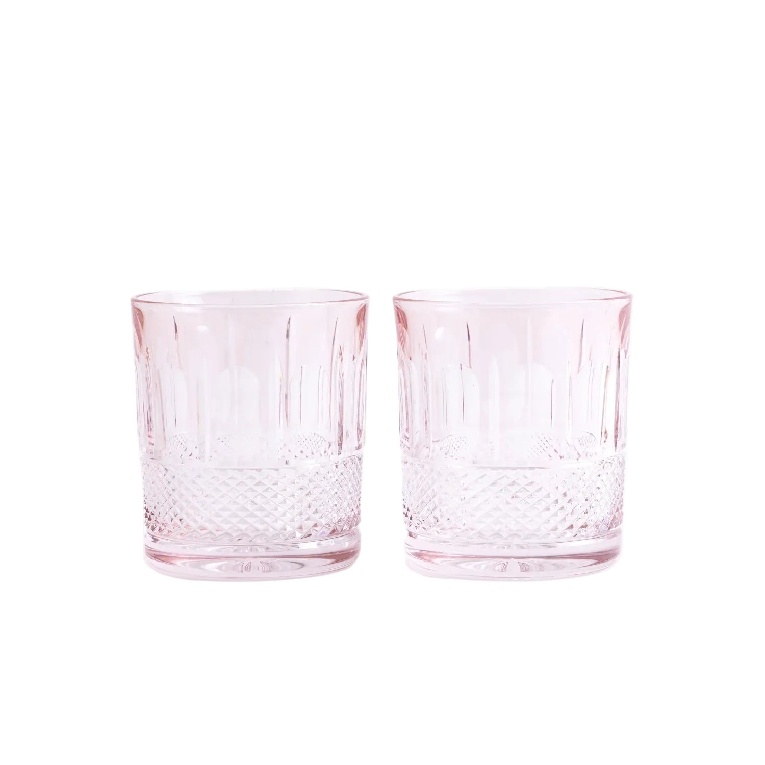 The Bohemian Crystal Tumblers - Set of 2 Powder Pink