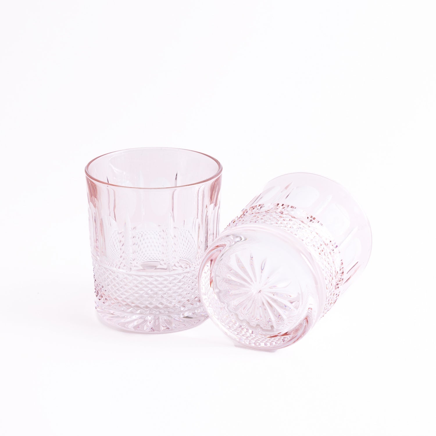 The Bohemian Crystal Tumblers - Set of 2 Powder Pink