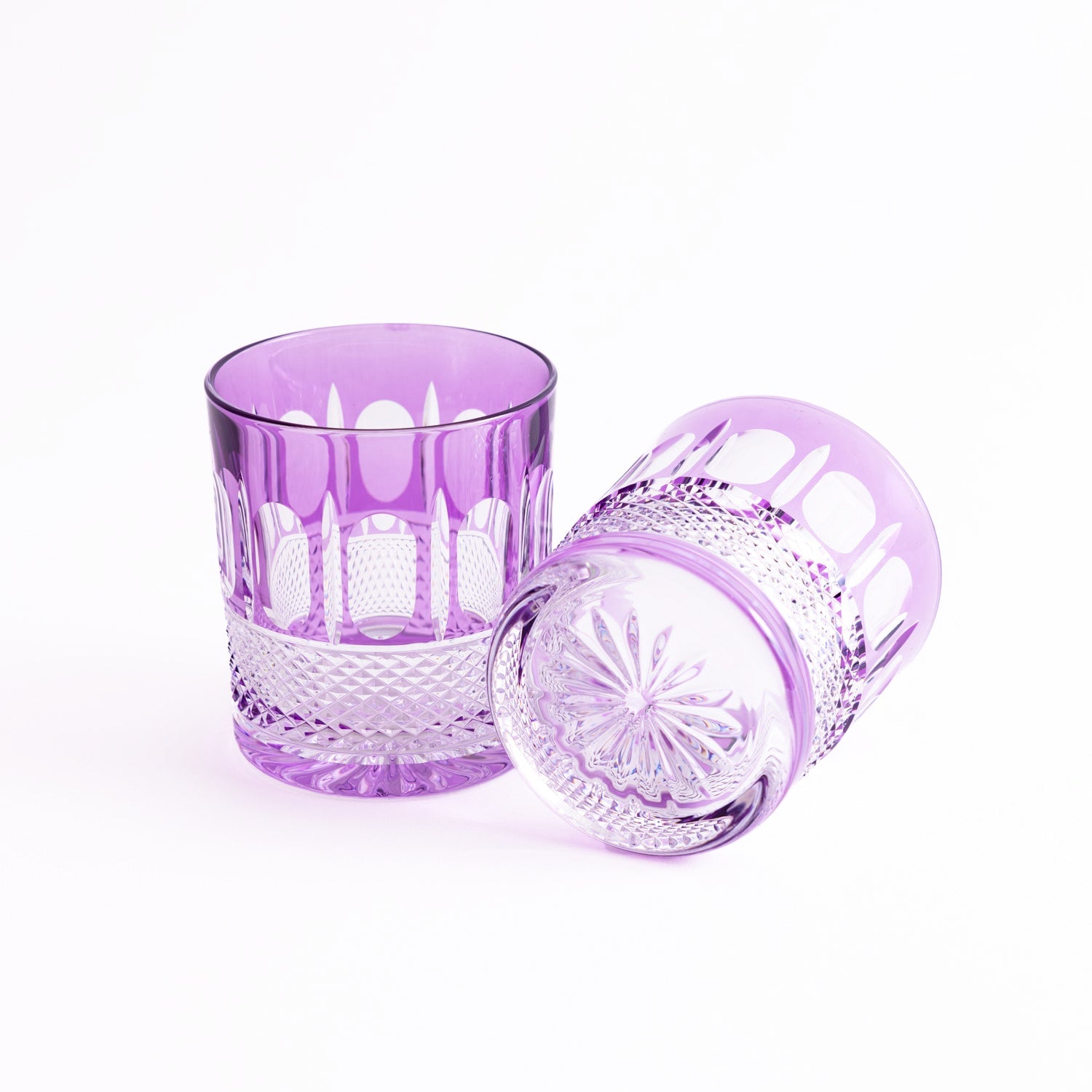 The Bohemian Crystal Tumblers - Set of 2 Light Purple