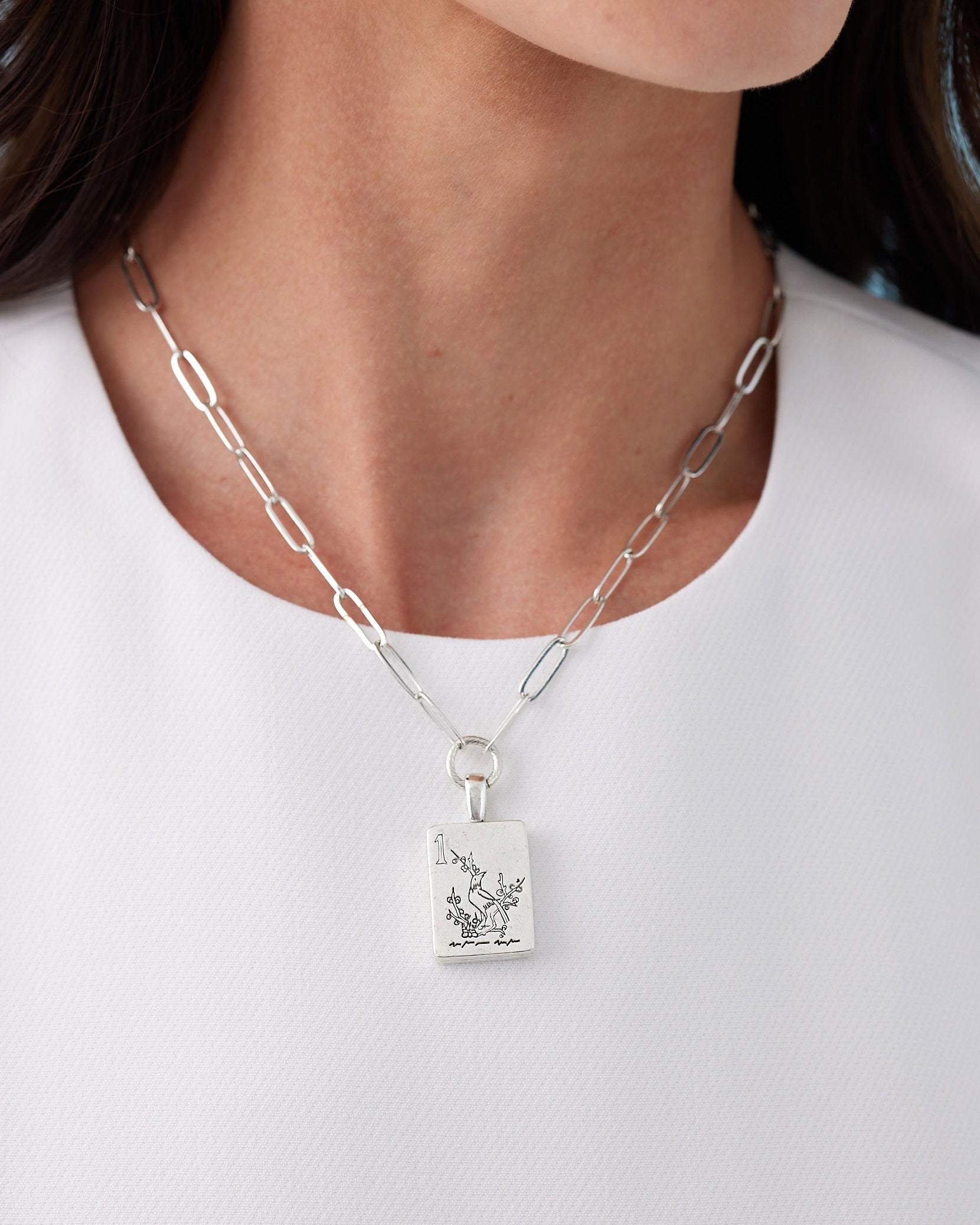 Bird Bam Mahjong Medium Paperclip Necklace