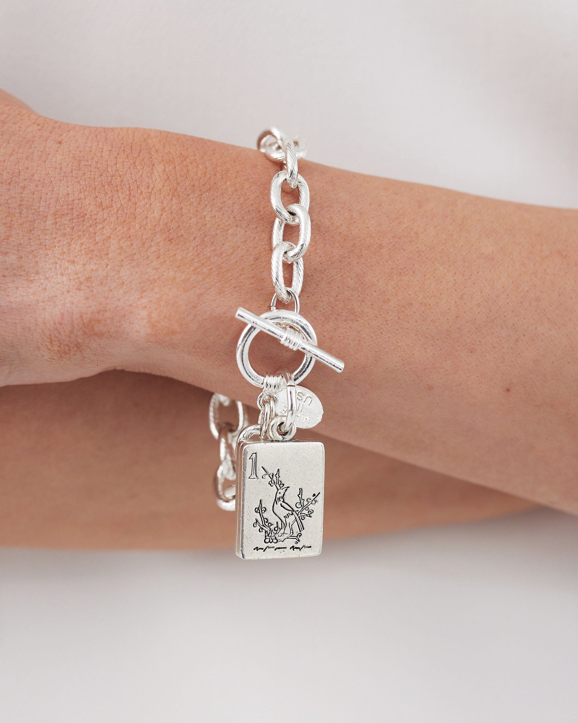 Bird Bam Mahjong Toggle Bracelet