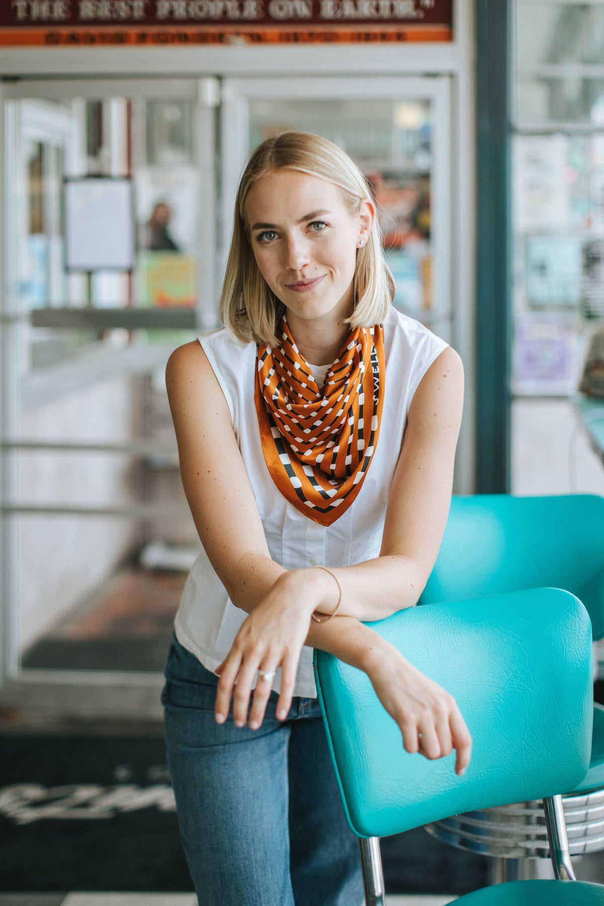 Burnt Orange + Grey Scarf
