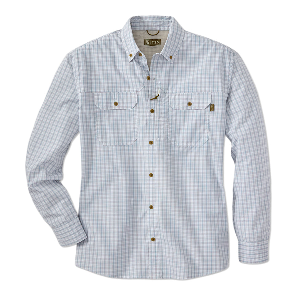 TSG Airetex™ Brooks Long Sleeve Shirt in Field Plaid Grey