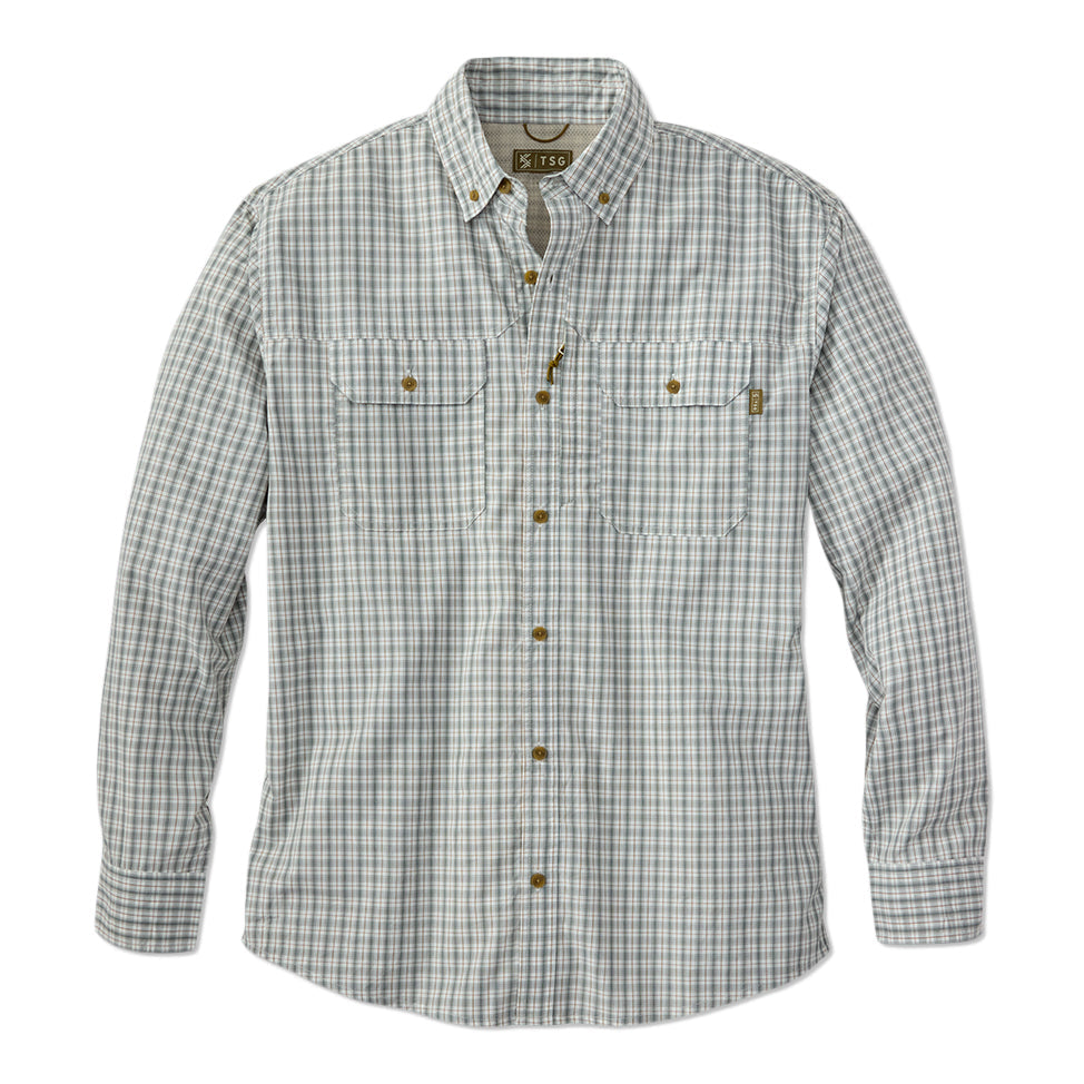 TSG Airetex™ Brooks Long Sleeve Shirt in Field Plaid Green