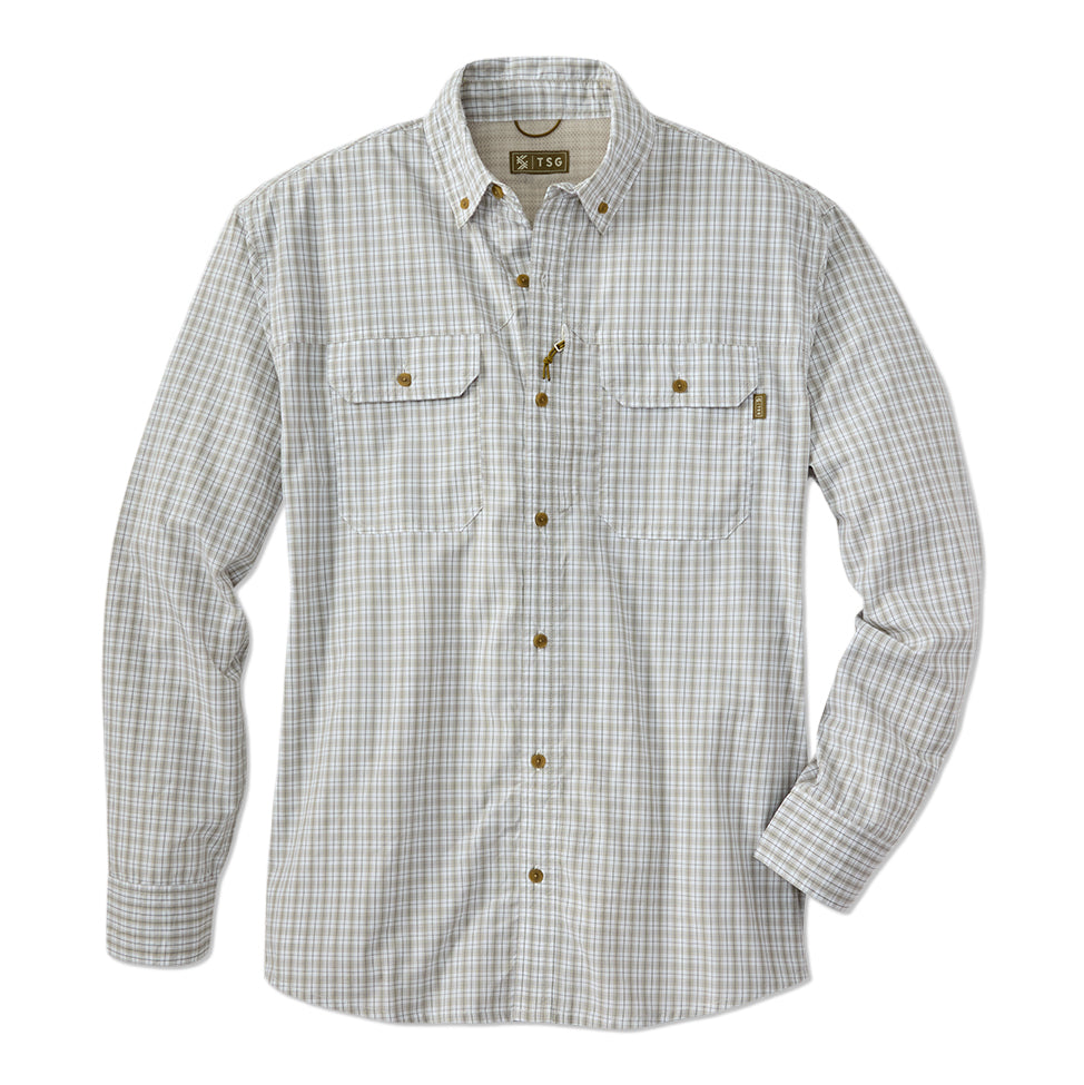 TSG Airetex™ Brooks Long Sleeve Shirt in Field Plaid Wheat)