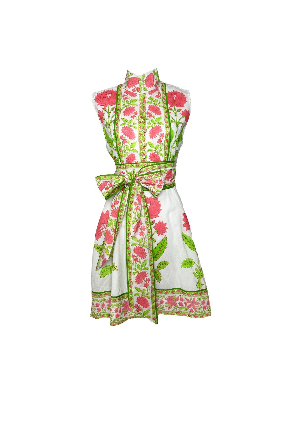 Sleeveless SUE SARTOR Flounce Mini | Watermelon Dahlia