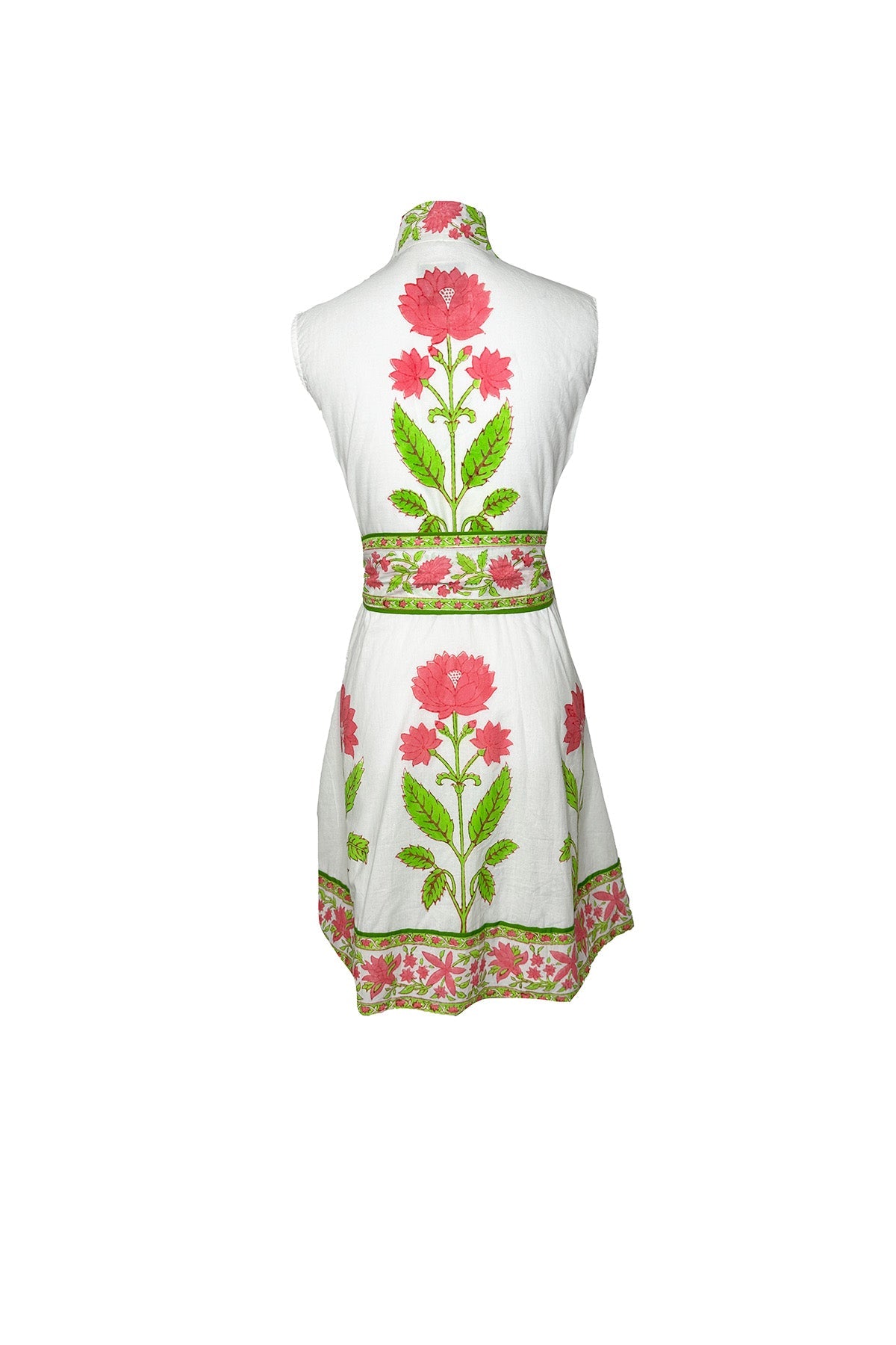 Sleeveless SUE SARTOR Flounce Mini | Watermelon Dahlia