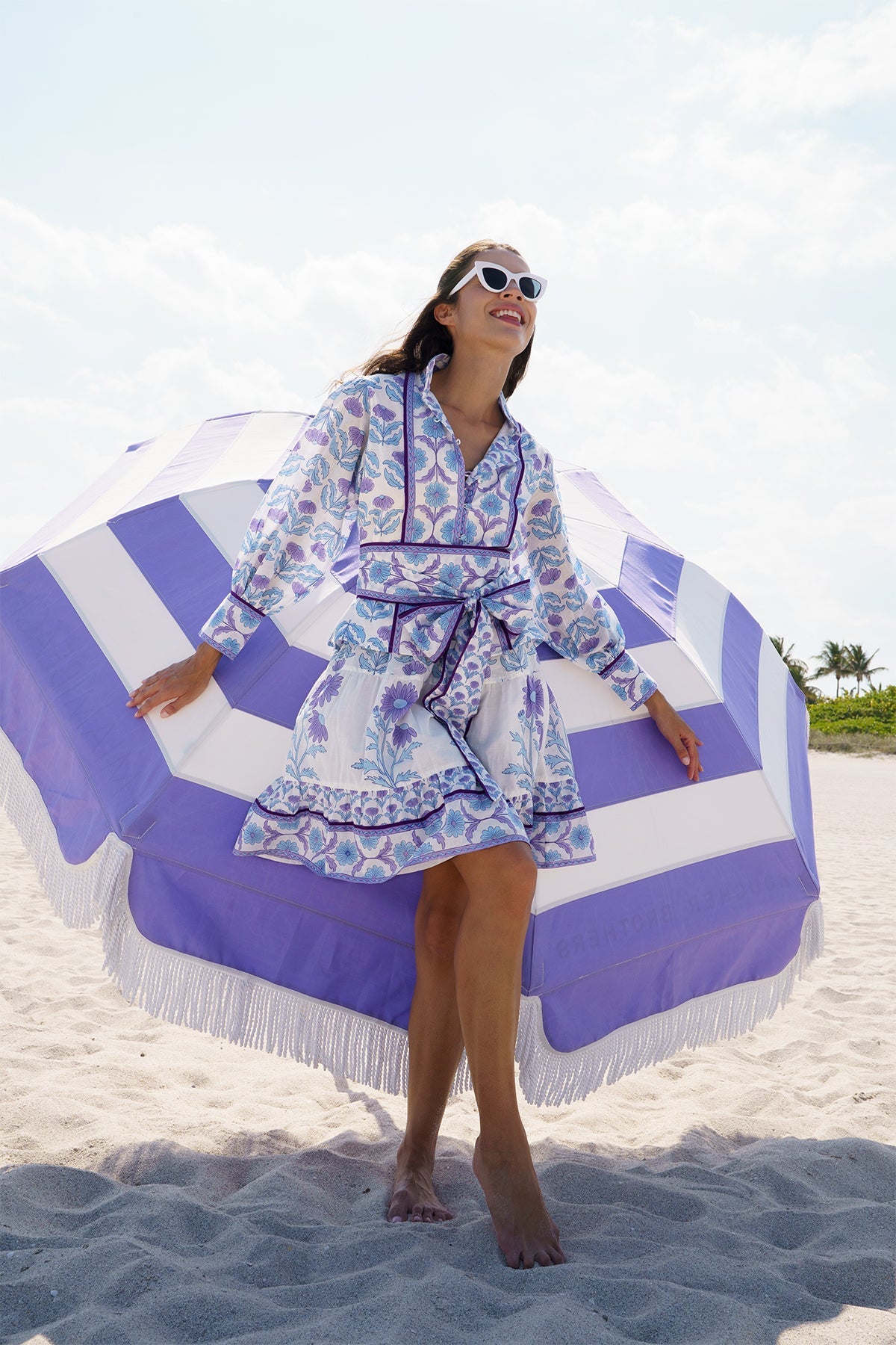 Boxy Balloon Sleeve Top | Periwinkle Daisy