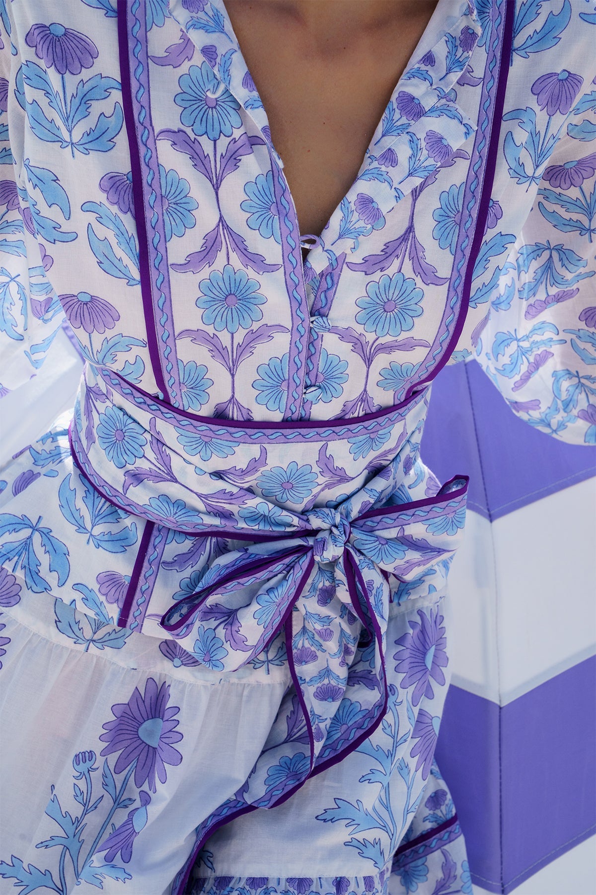 Boxy Balloon Sleeve Top | Periwinkle Daisy