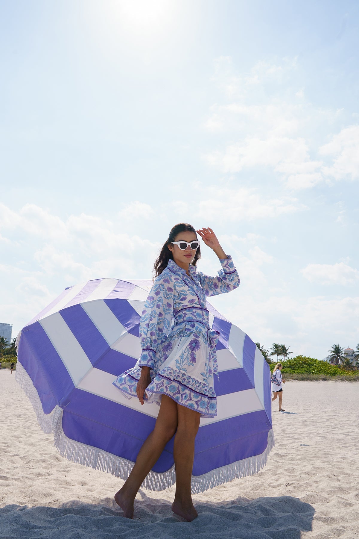 Boxy Balloon Sleeve Top | Periwinkle Daisy