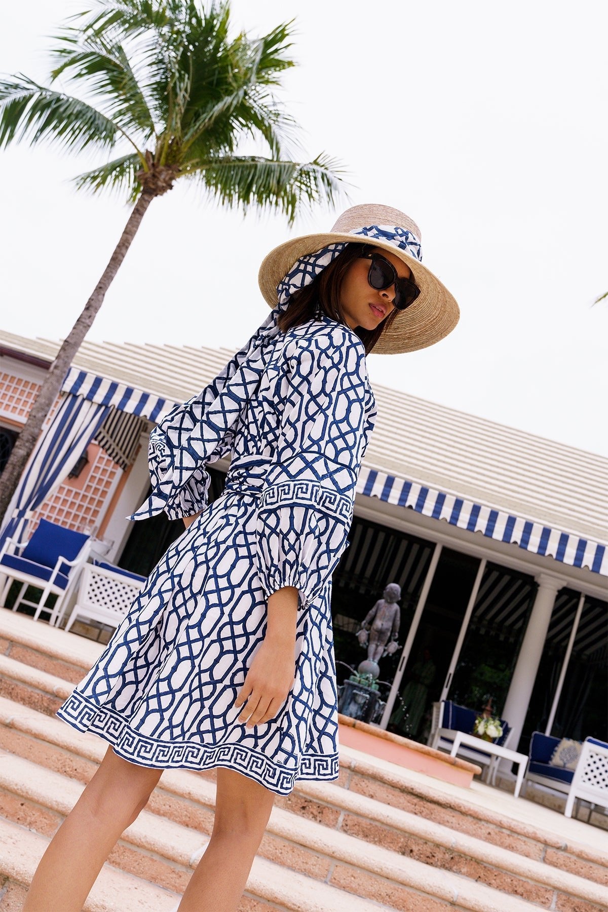 SUE SARTOR Flounce Shorty | Navy Bamboo