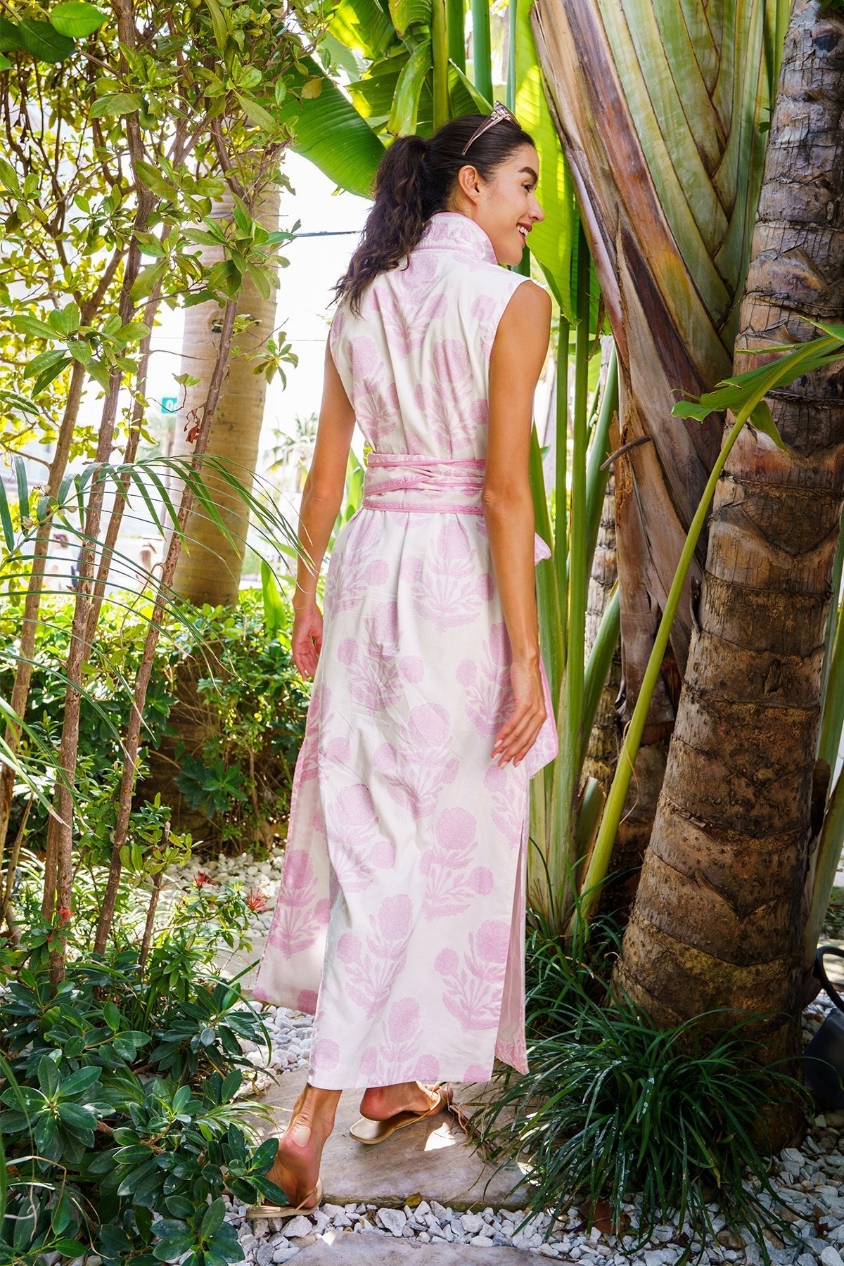 Sleeveless Marrakech Kaftan in Blush Sue Sartor Marigold