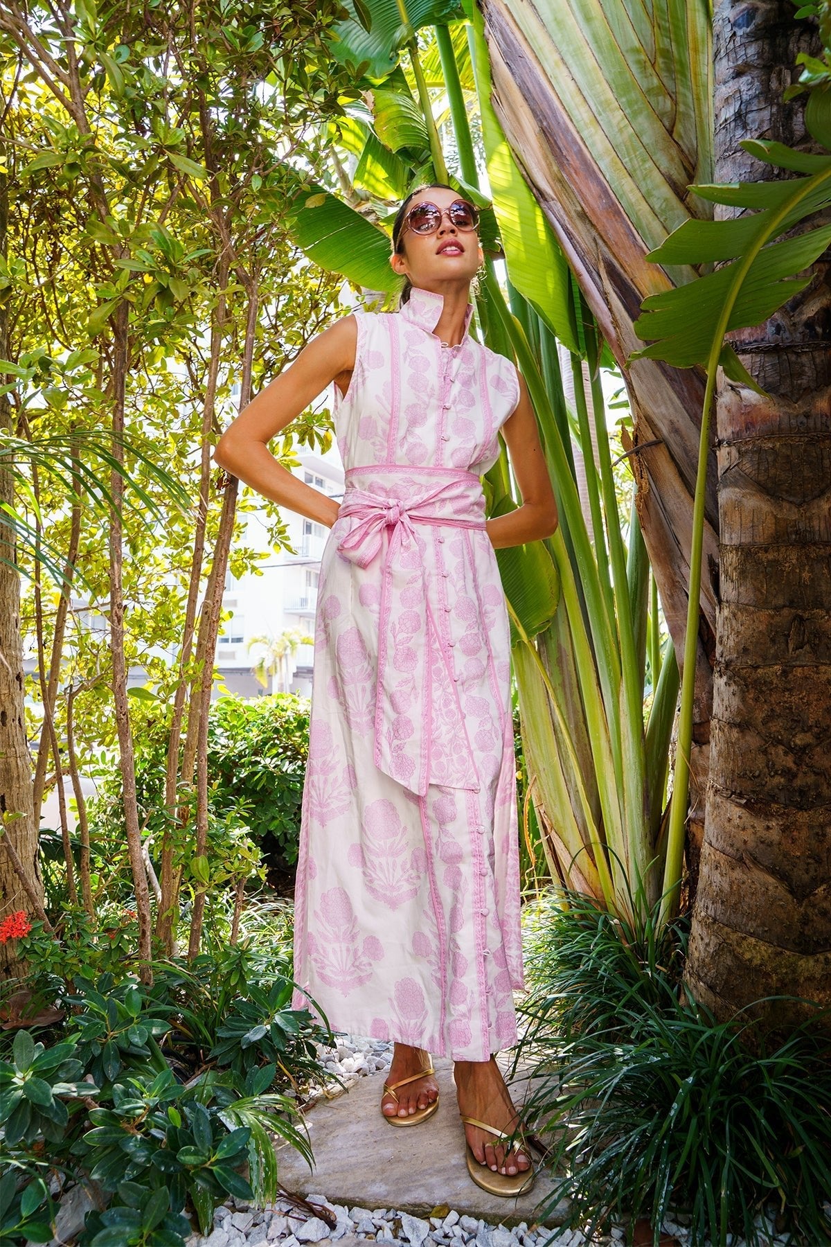 Sleeveless Marrakech Kaftan in Blush Sue Sartor Marigold