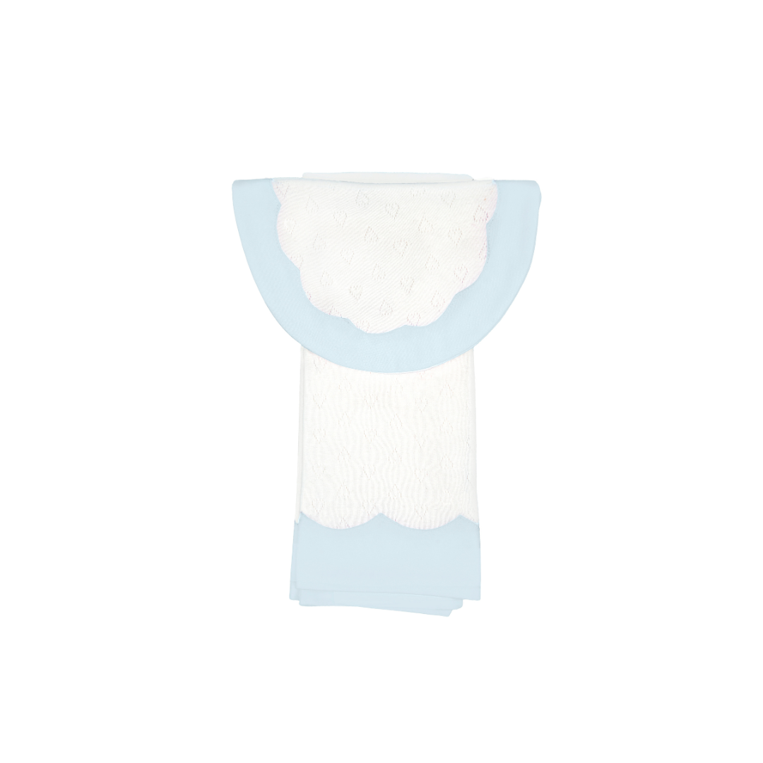 Baby Scalloped Heart Cotton Bib & Burp Set