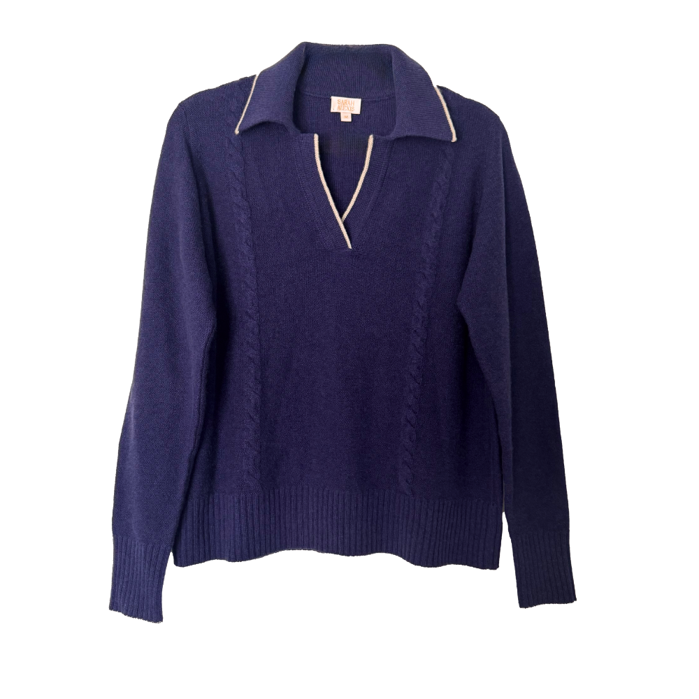 Meagan Cashmere Polo - Mariner Blue