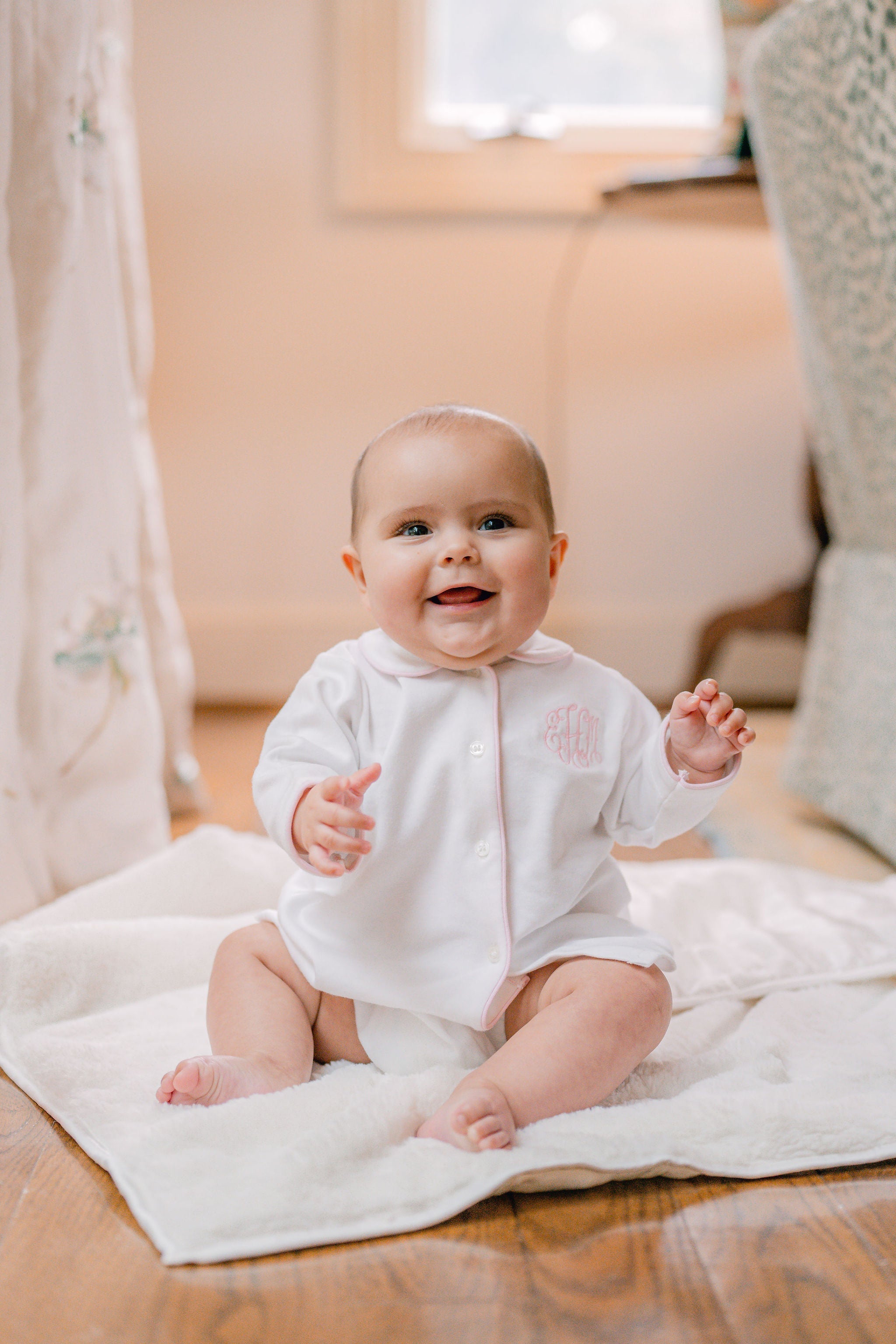 BABY COTTON KNIT LONG SLEEVE DIAPER SET