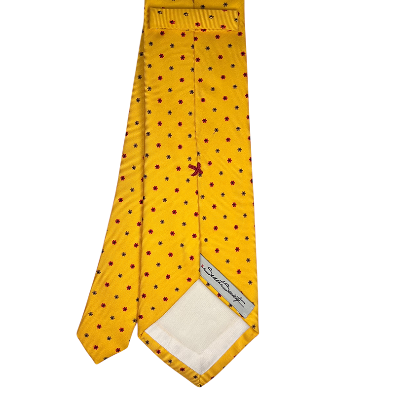 Tie - Yellow w/ Red and Brown Flower