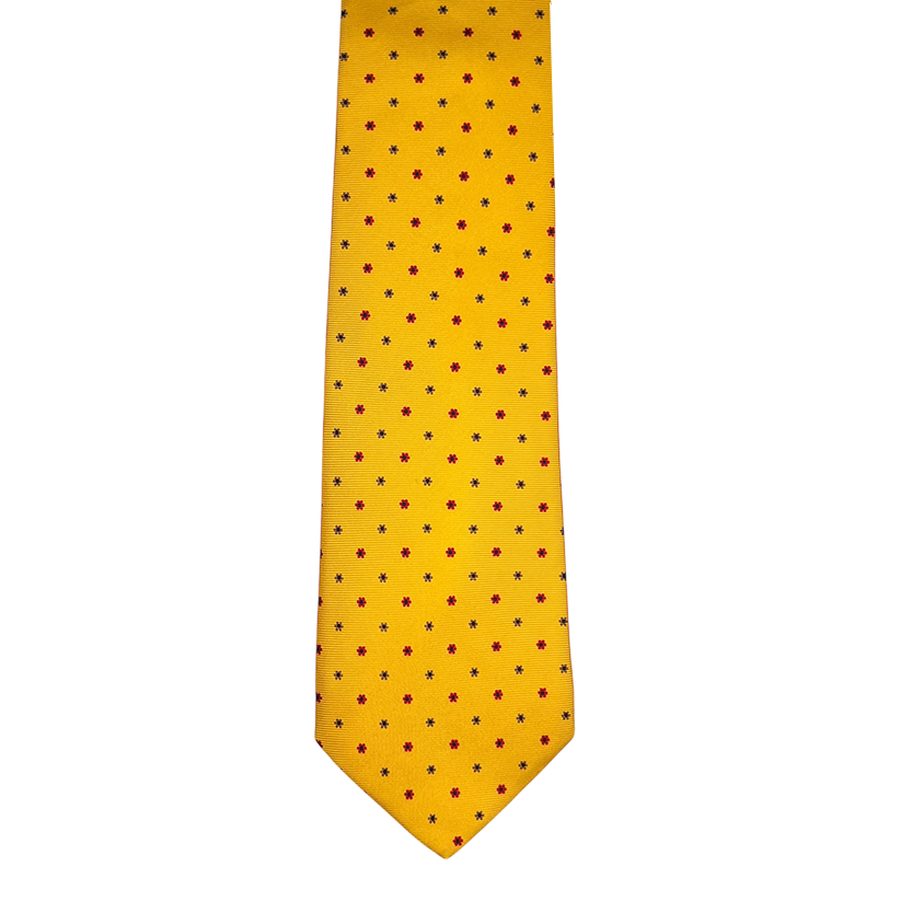 Tie - Yellow w/ Red and Brown Flower