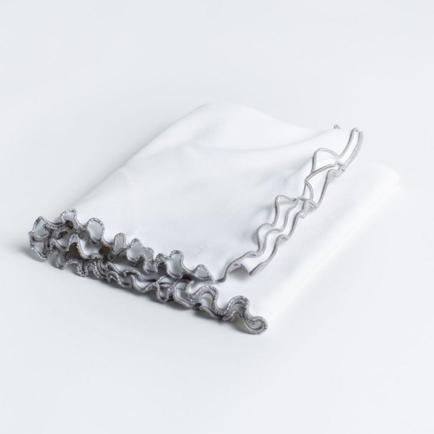 Lettuce Leaf Edge Receiving Blanket - No Ribbon