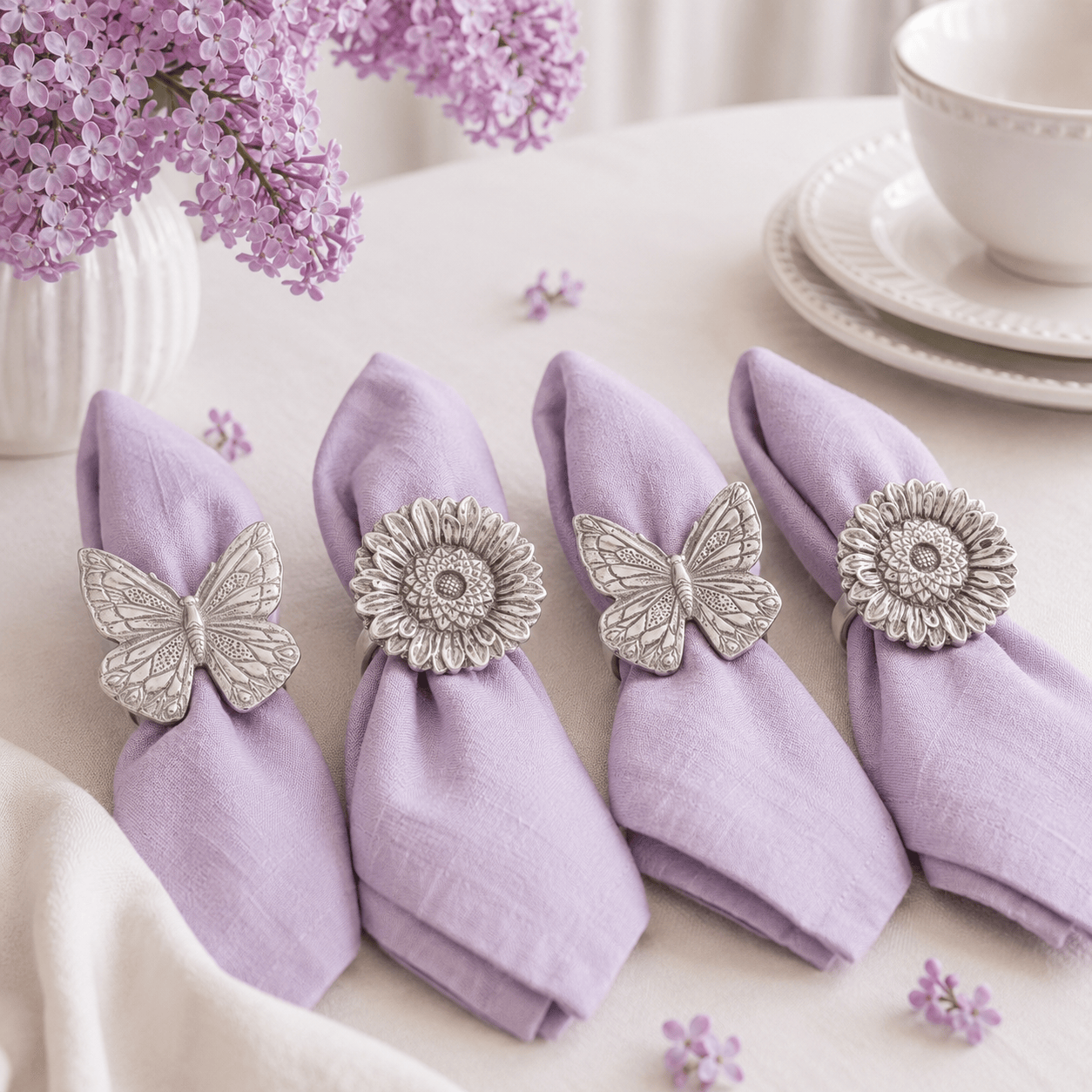 Butterfly and Flower Napkin Rings