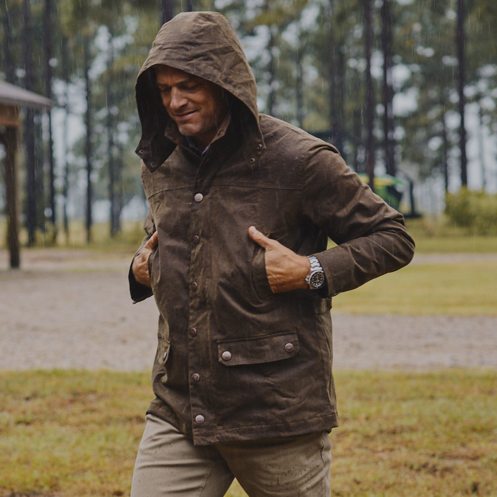 TSG Baeron Waxed Jacket in Rustic Olive