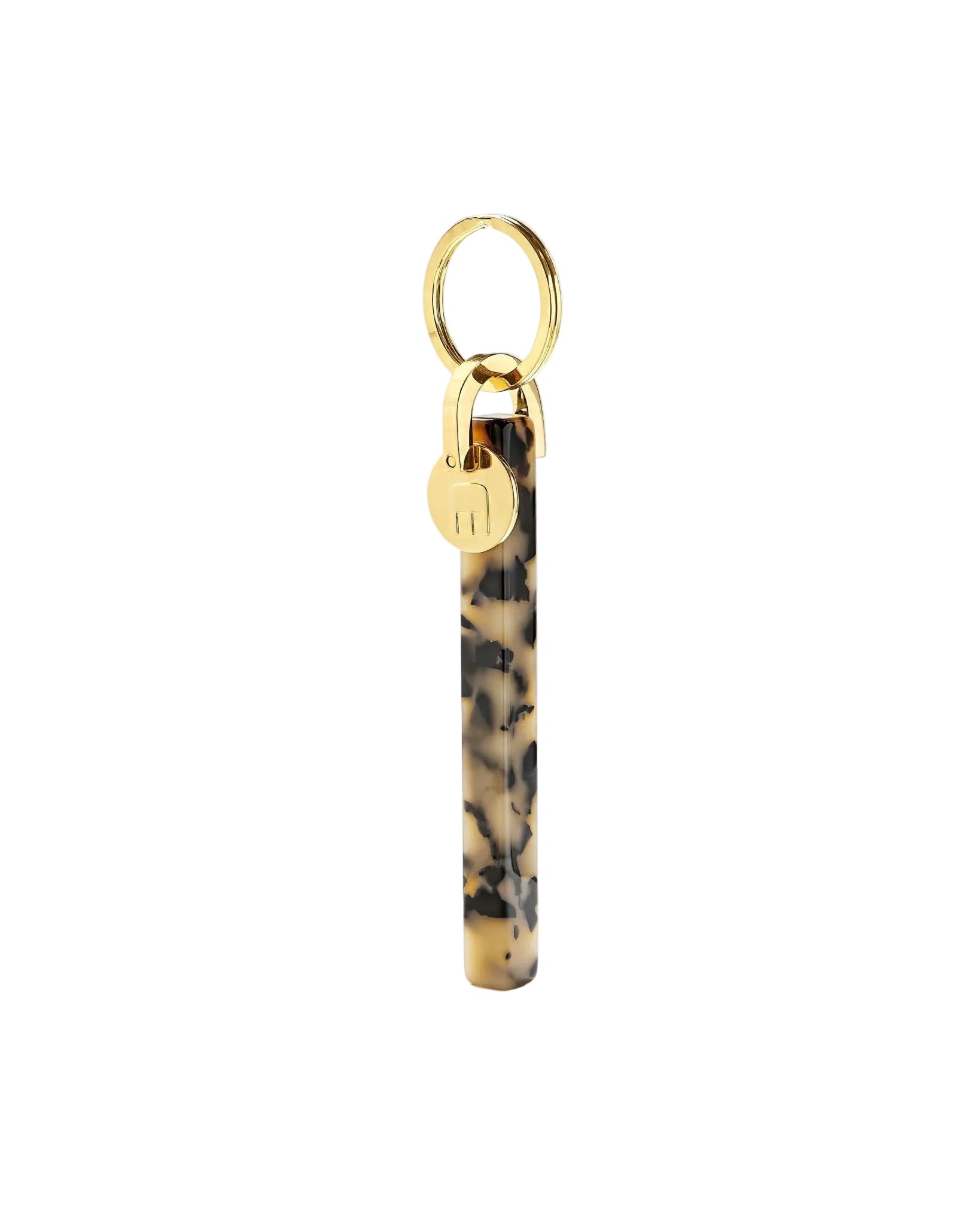 Bar Keychain in Blonde Tortoise - Gold